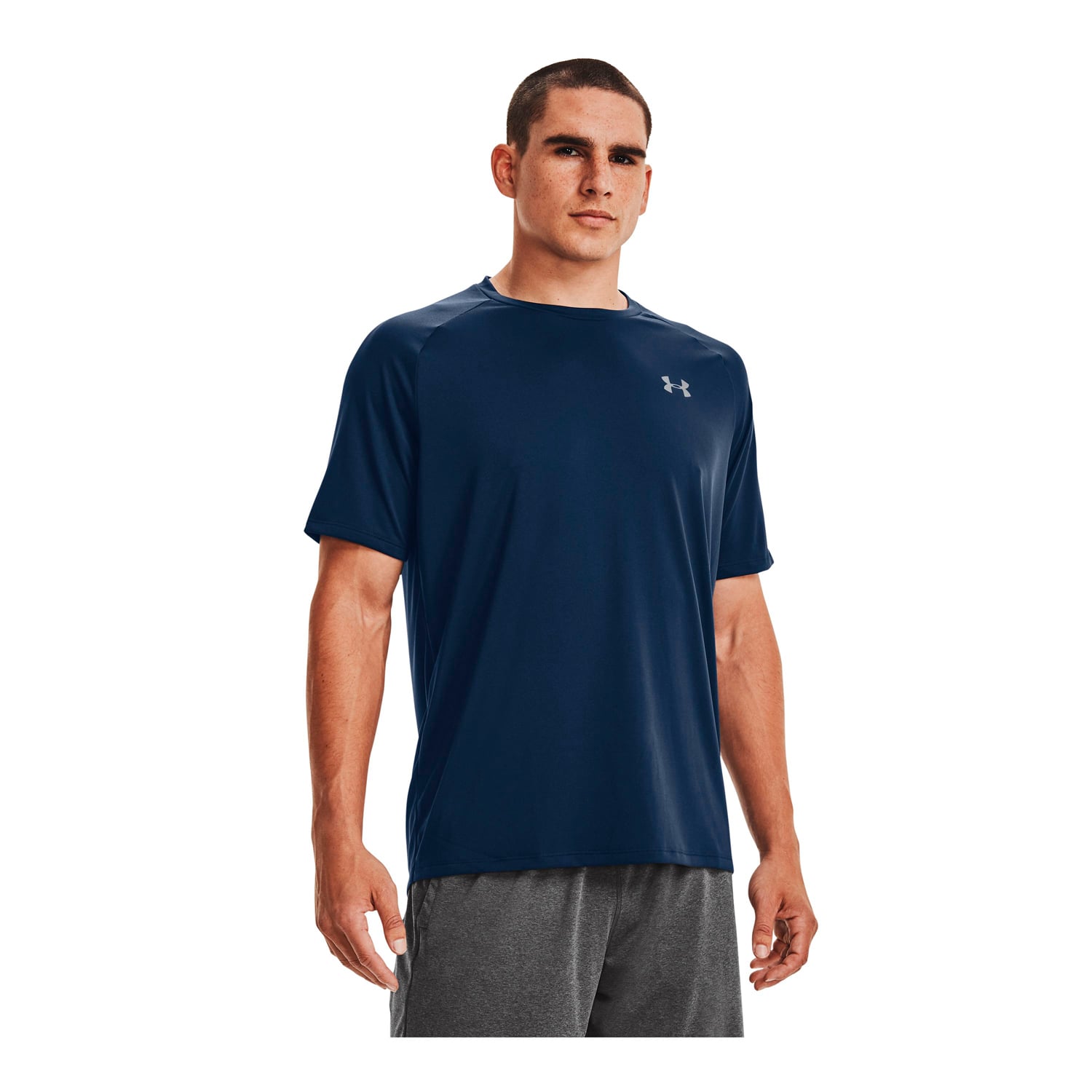 POLERA MANGA CORTA TECH HOMBRE AZUL UNDER ARMOUR - 4