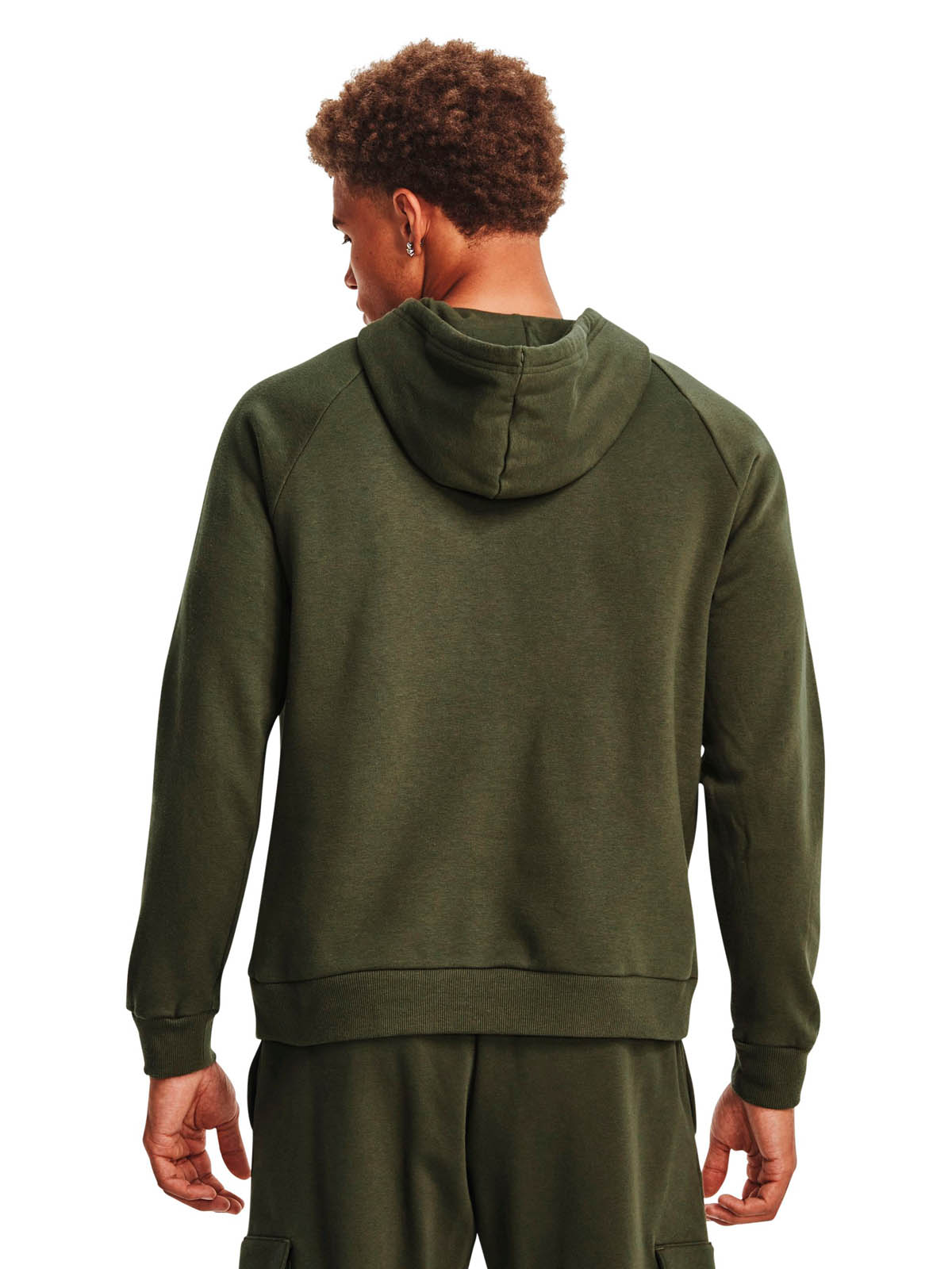 POLERON LIFESTYLE  HOMBRE RIVAL FLEECE LOGO VERDE UA - 5