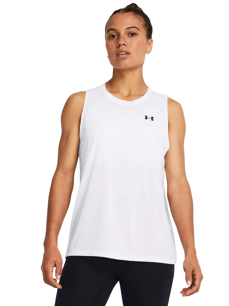 POLERA SIN MANGAS UA TECH MUJER BLANCO UNDER ARMOUR - 4
