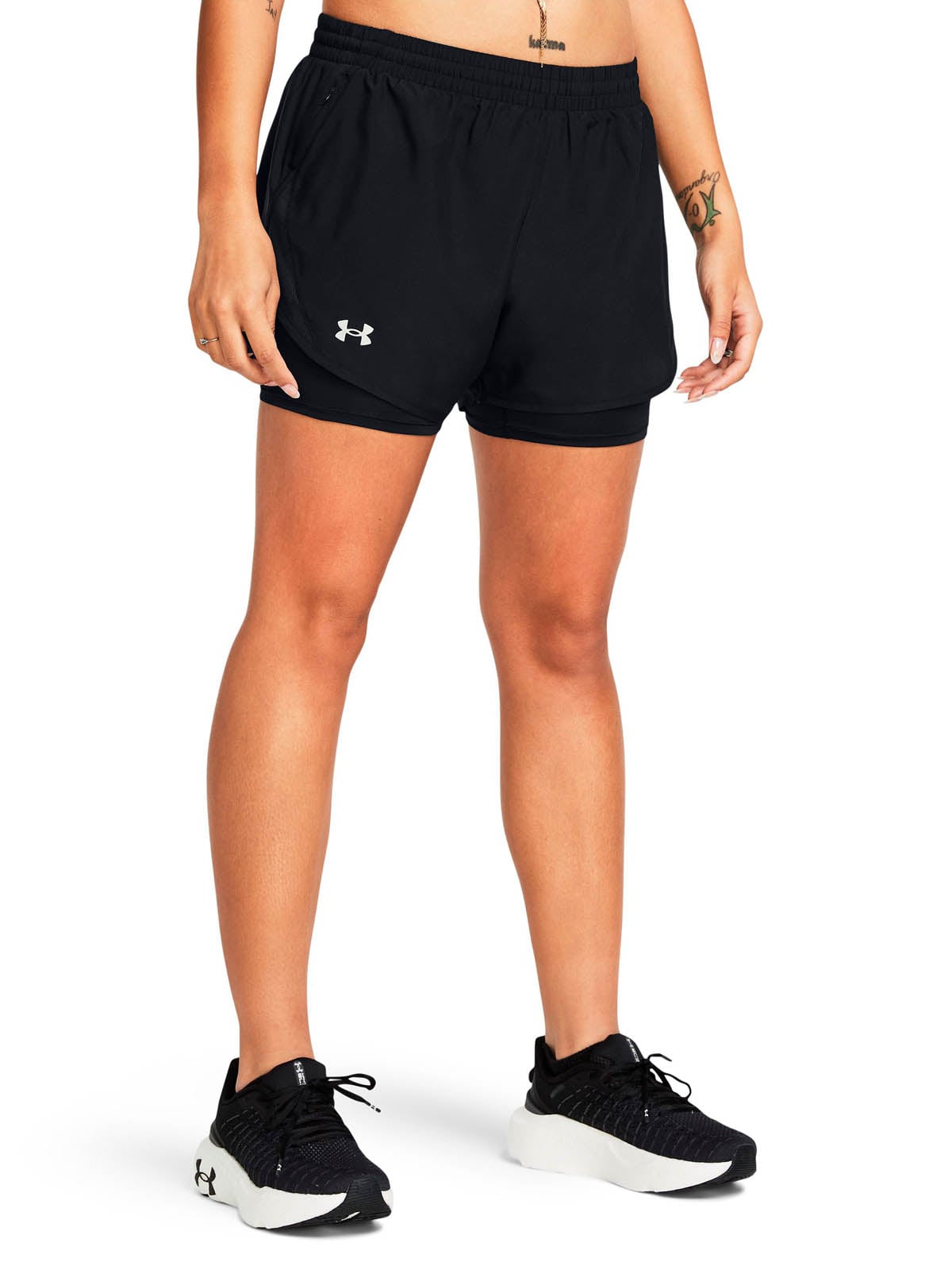 SHORT DE RUNNING PARA MUJER FLY BY 2 IN 1 NEGRO UA - 4