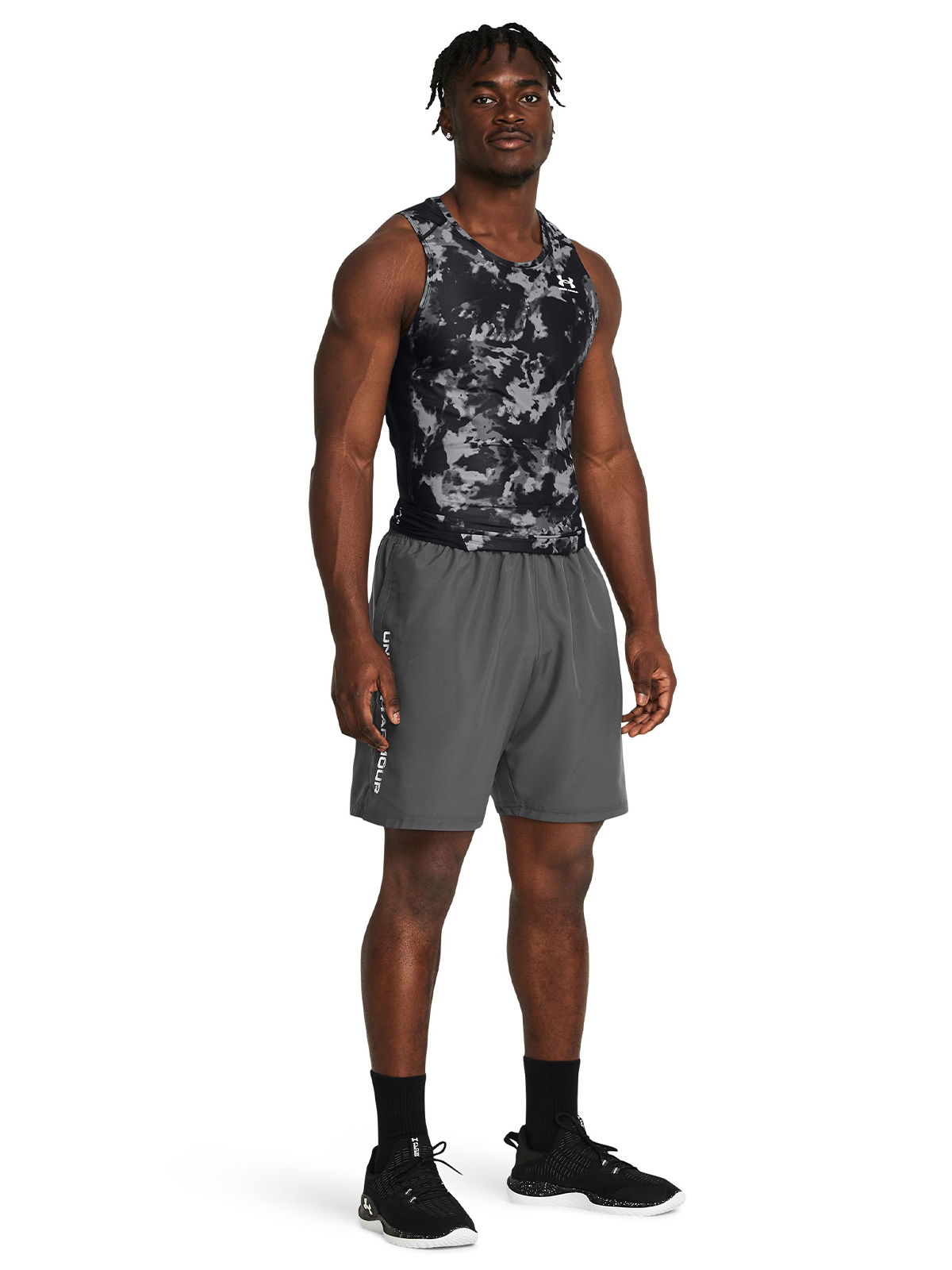 SHORTS UA WOVEN WORDMARK PARA HOMBRE GRIS UNDER ARMOUR - 4