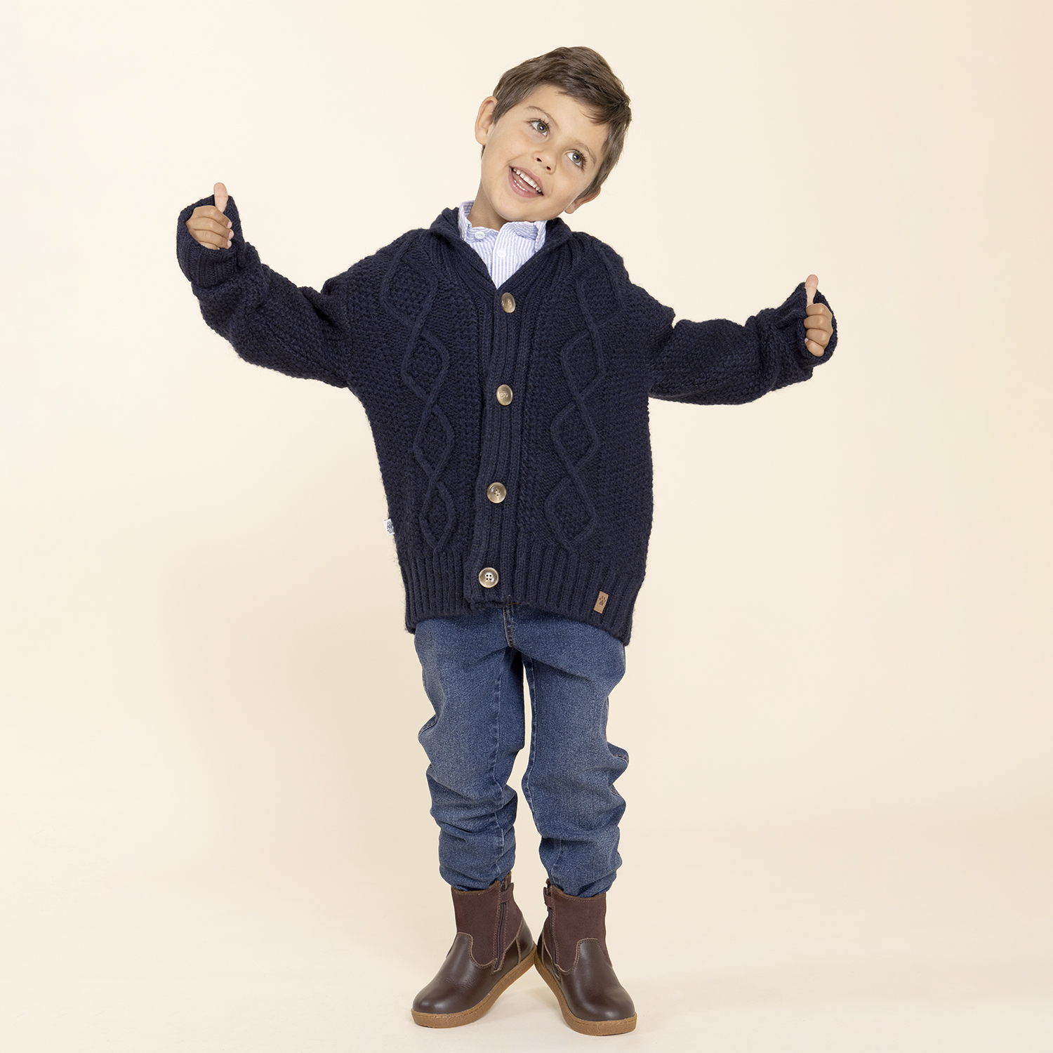 BOTA CUERO NIÑO BRODY CAFÉ HUSH PUPPIES - 4