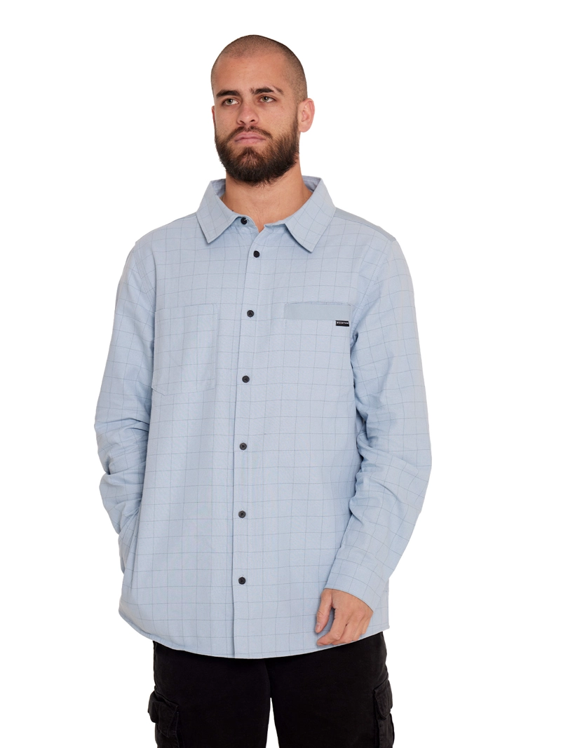 CAMISA MANGA LARGA HOMBRE CELESTE - 1