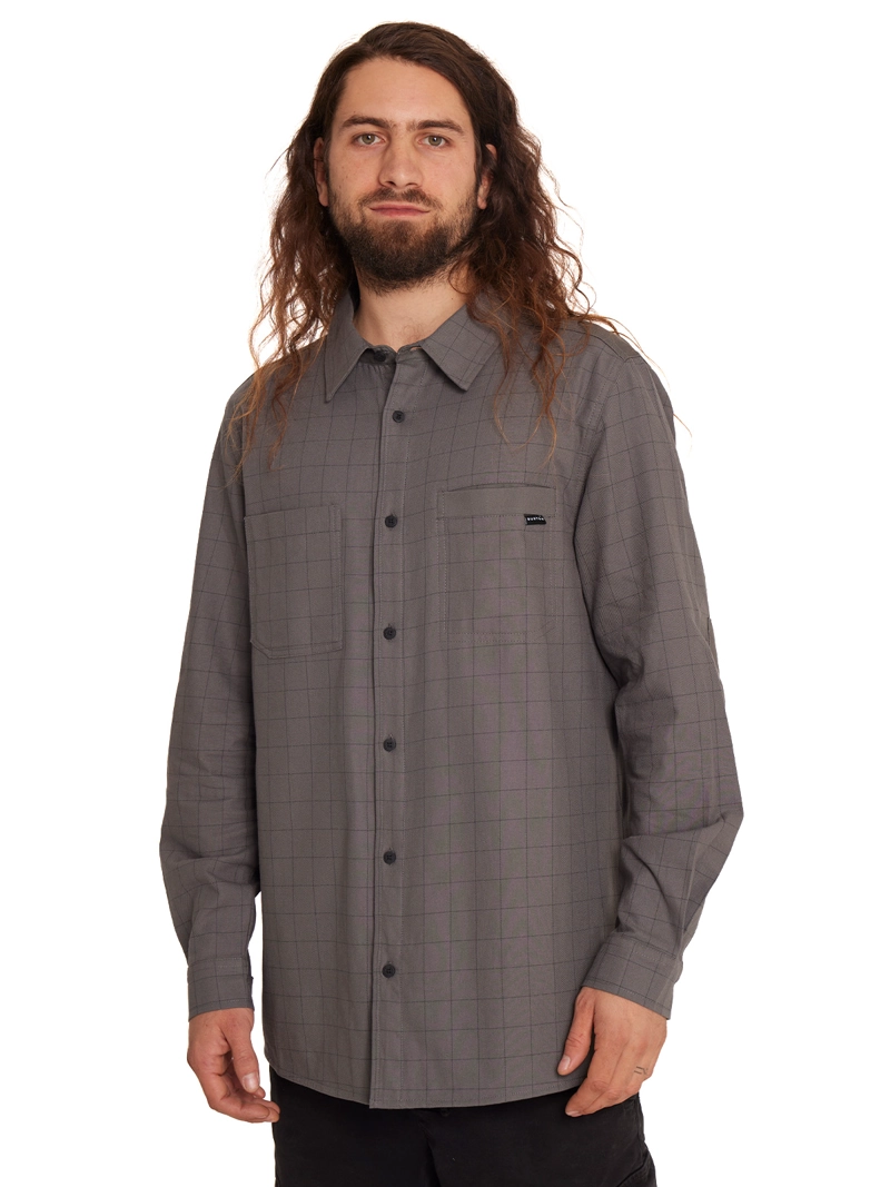 CAMISA MANGA LARGA HOMBRE GRIS - 1
