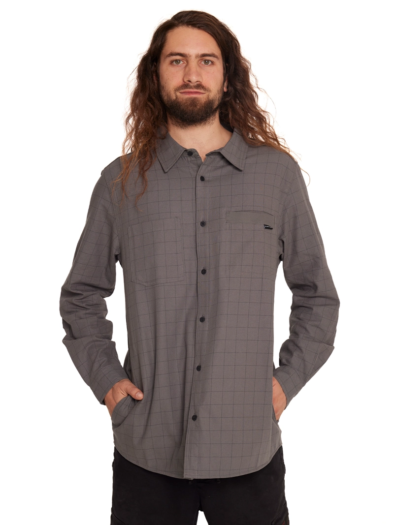 CAMISA MANGA LARGA HOMBRE GRIS - 2