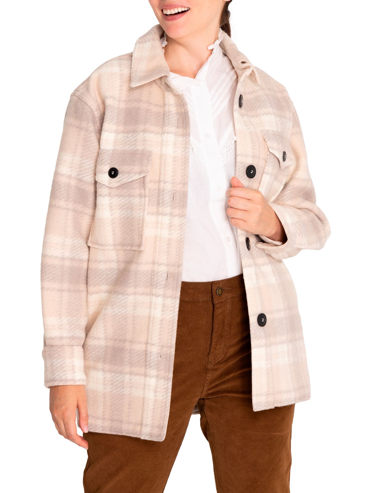 CHAQUETA LANA MUJER BEGONIA BEIGE/CRUDO ROCKFORD - 5