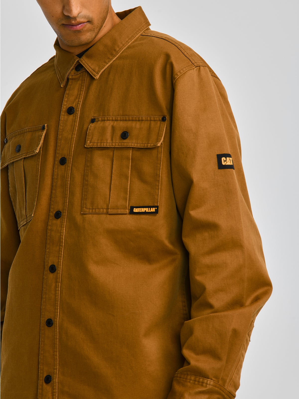 CHAQUETA HOMBRE WAXED COTTON SHIRT JAC CAFÉ CAT - 1