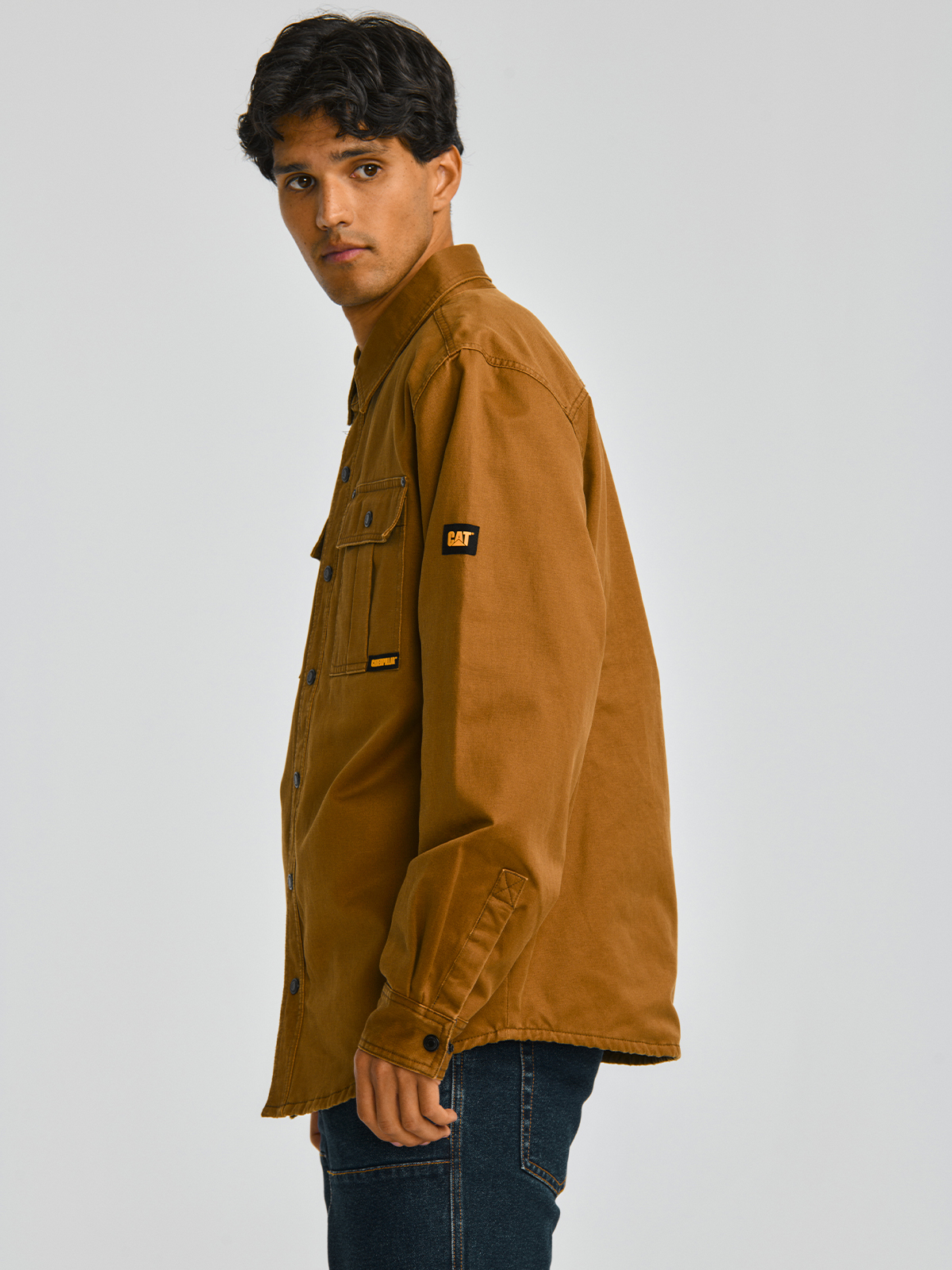 CHAQUETA HOMBRE WAXED COTTON SHIRT JAC CAFÉ CAT - 5
