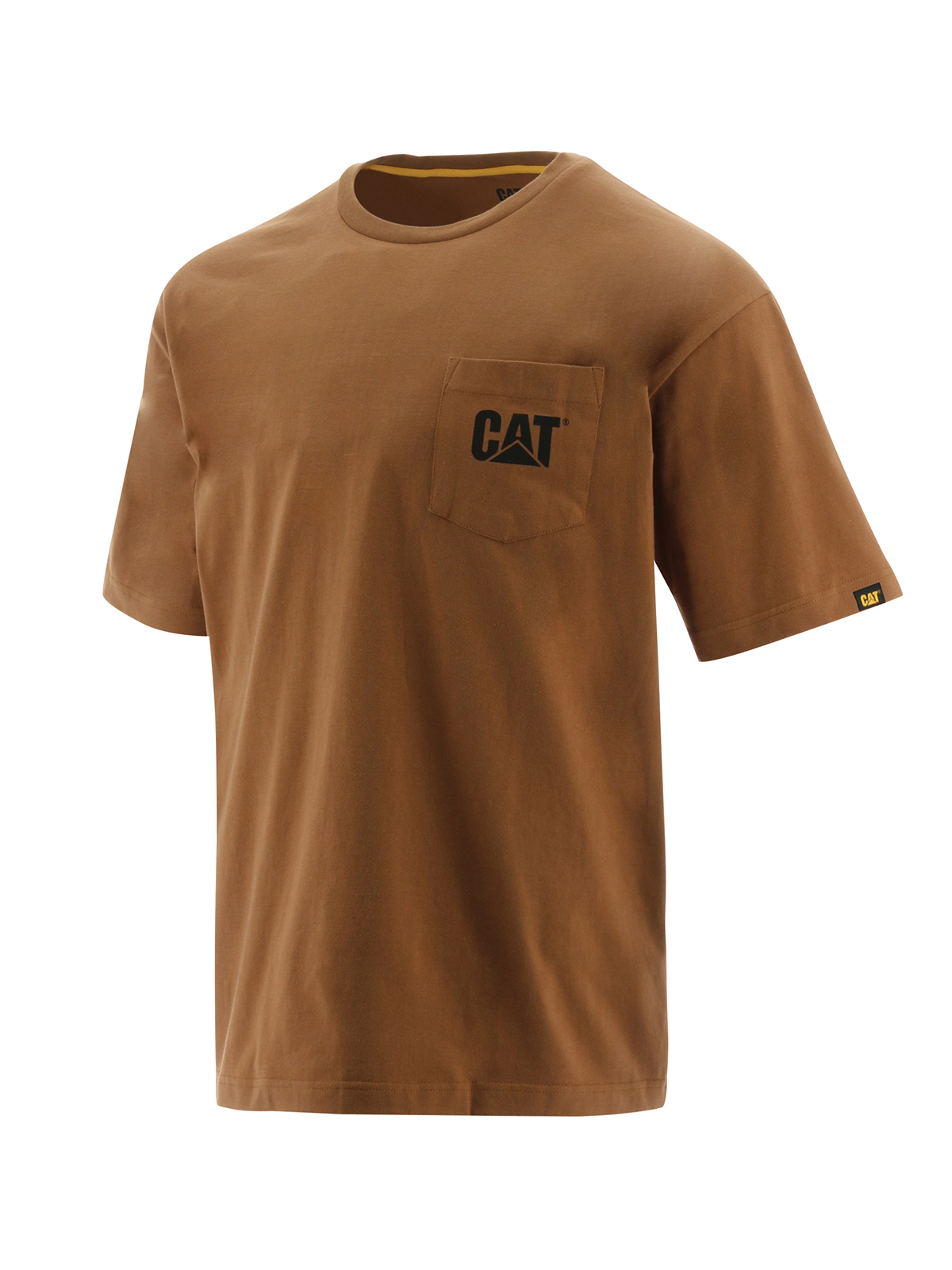 POLERA MANGA CORTA HOMBRE LOGO POCKET TEE CAFÉ CAT - 2
