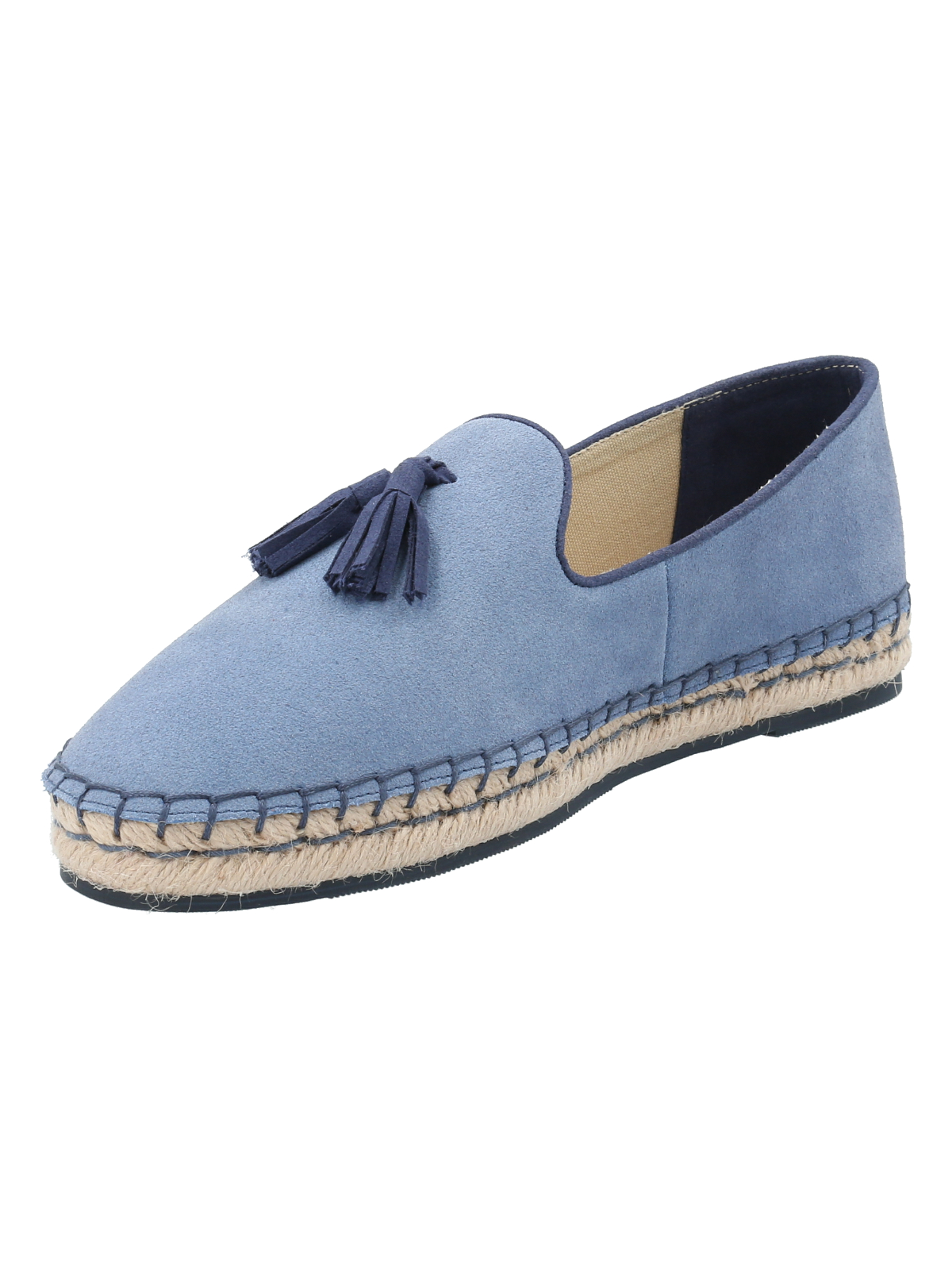 ALPARGATAS MUJER ROCKFORD CUERO AMAREZA AZUL - 4