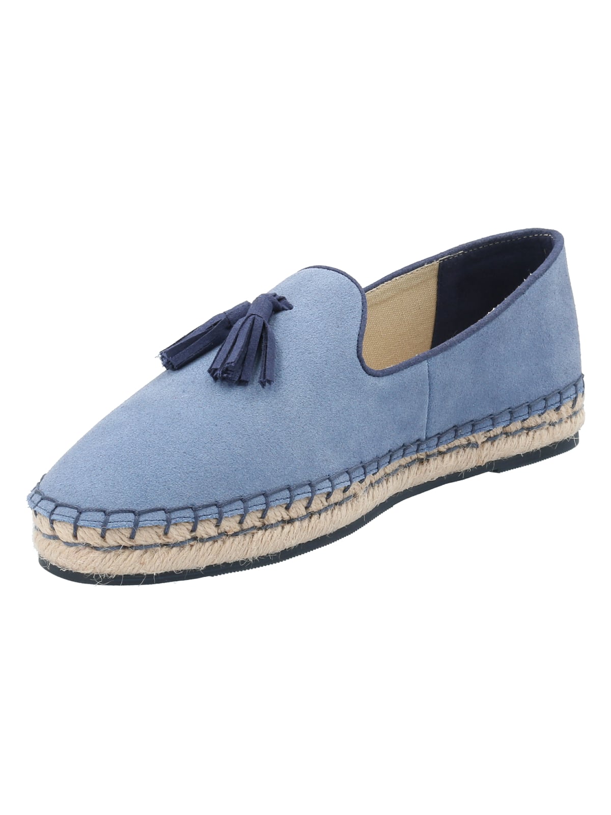 ALPARGATAS MUJER ROCKFORD CUERO AMAREZA AZUL - 4