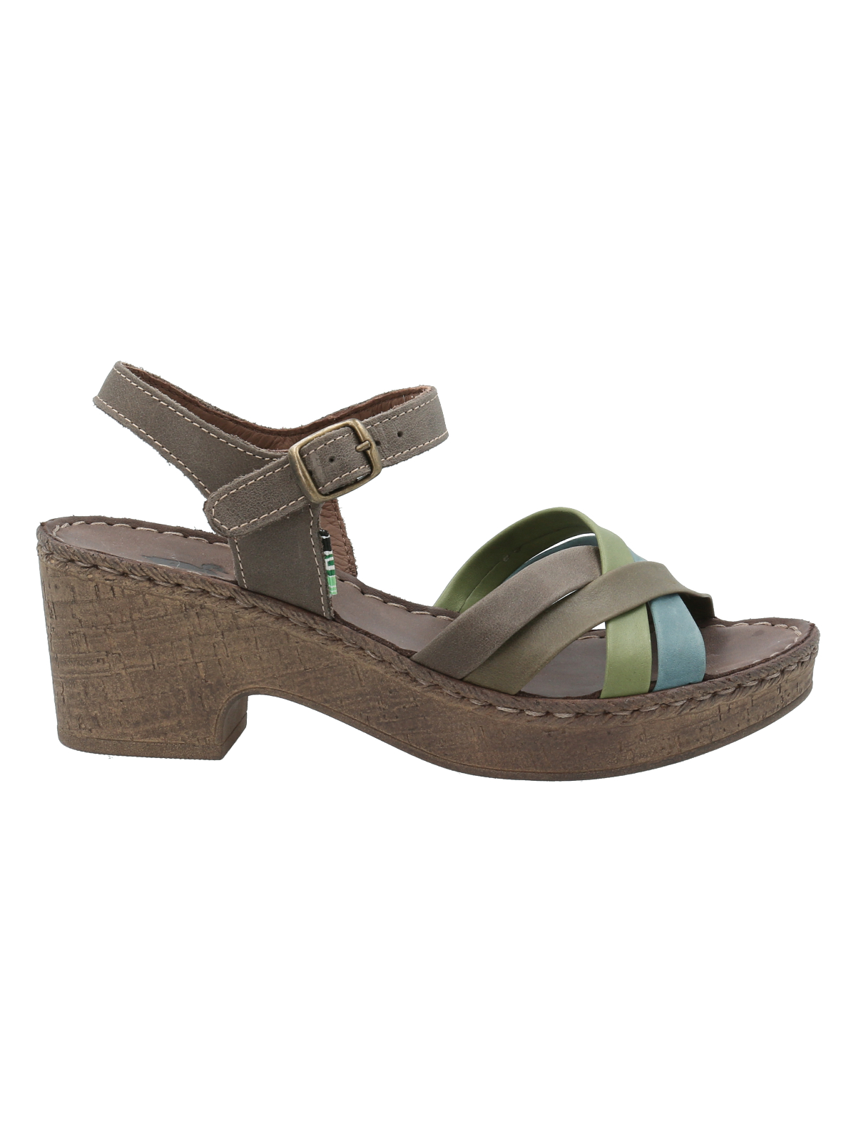 SANDALIAS MUJER ROCKFORD CUERO VERDE DALIA - 1