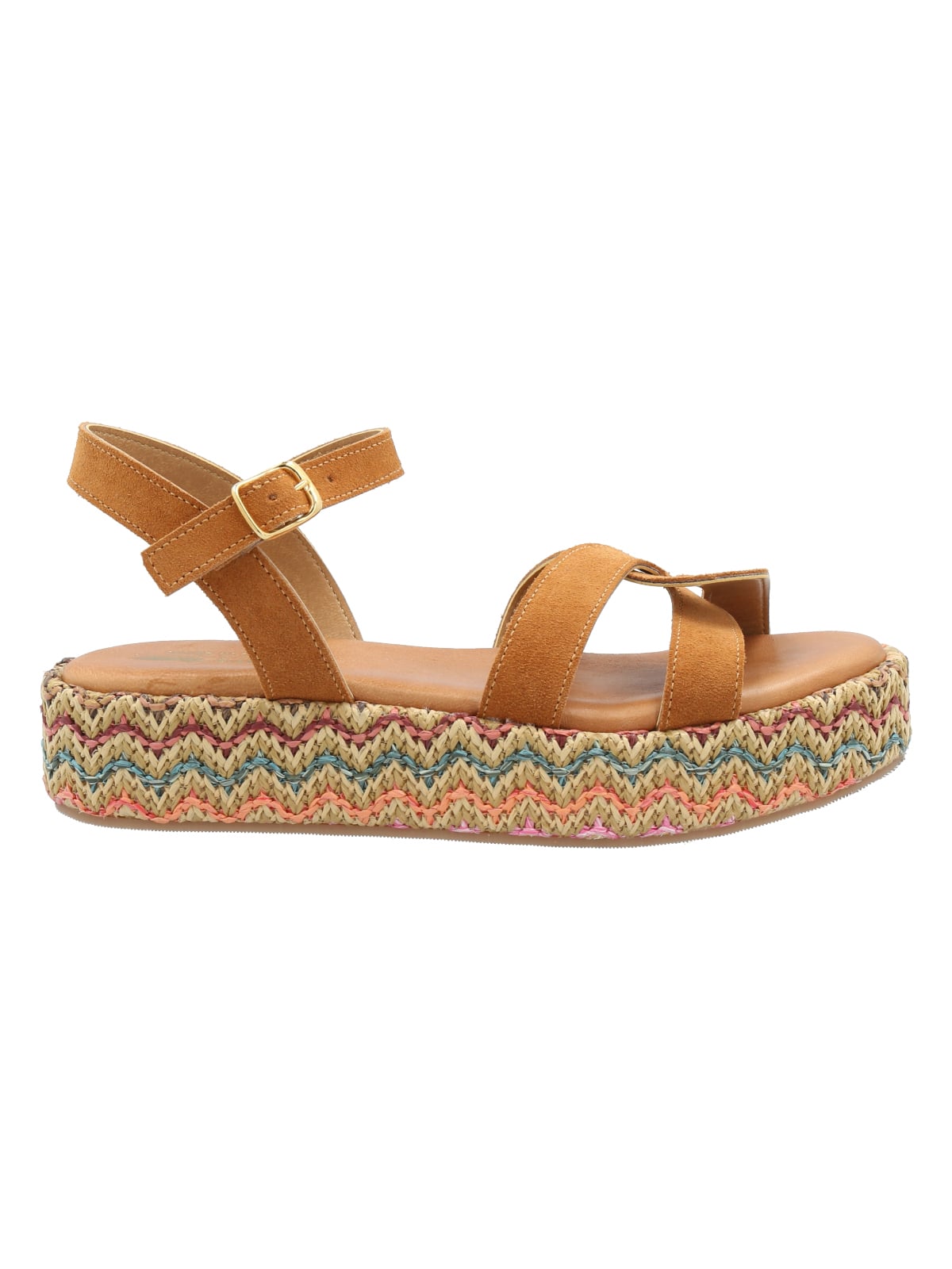 SANDALIAS MUJER ROCKFORD CUERO MULTICOLOR CLAVEL - 1
