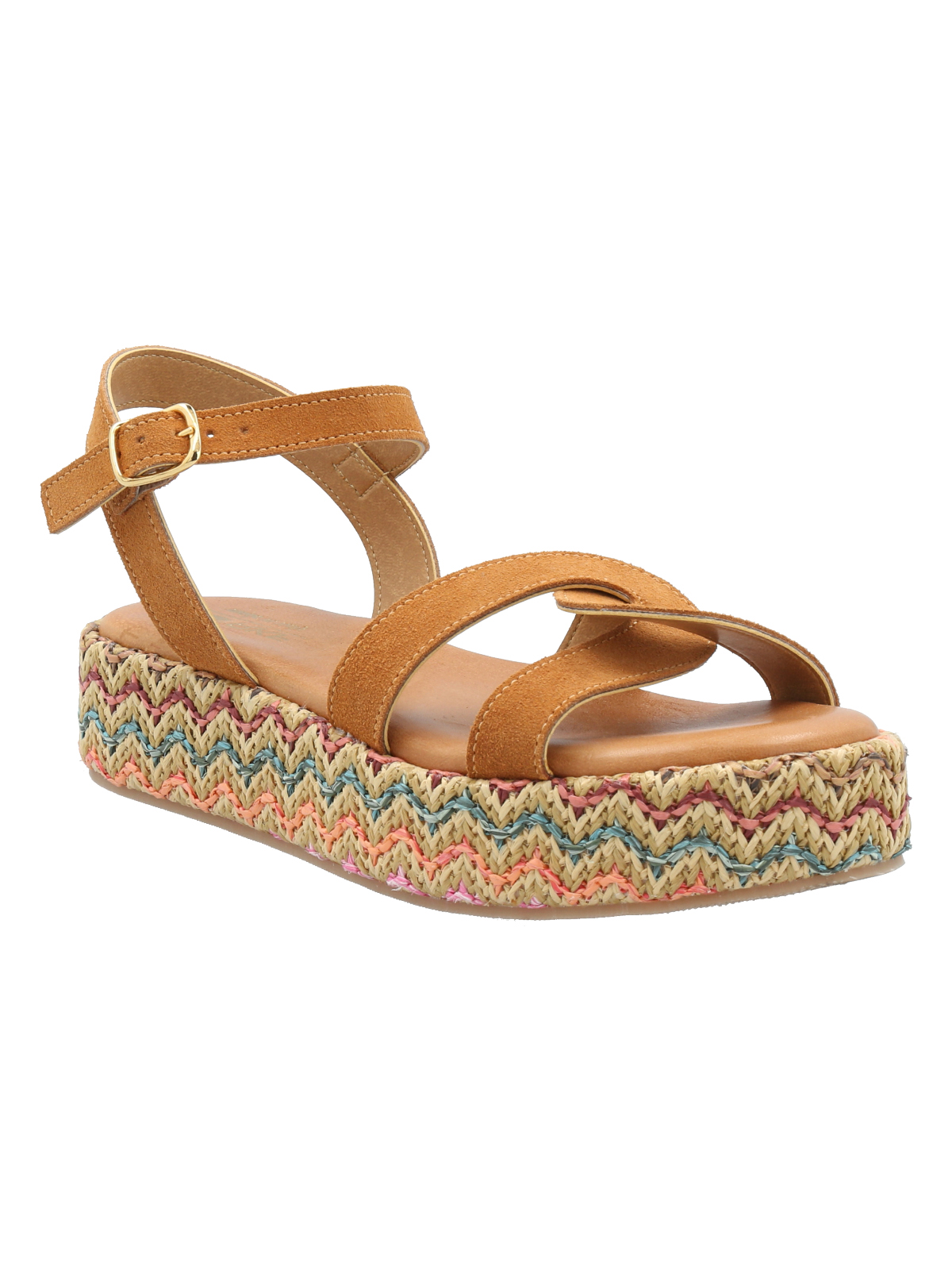SANDALIAS MUJER ROCKFORD CUERO MULTICOLOR CLAVEL - 2