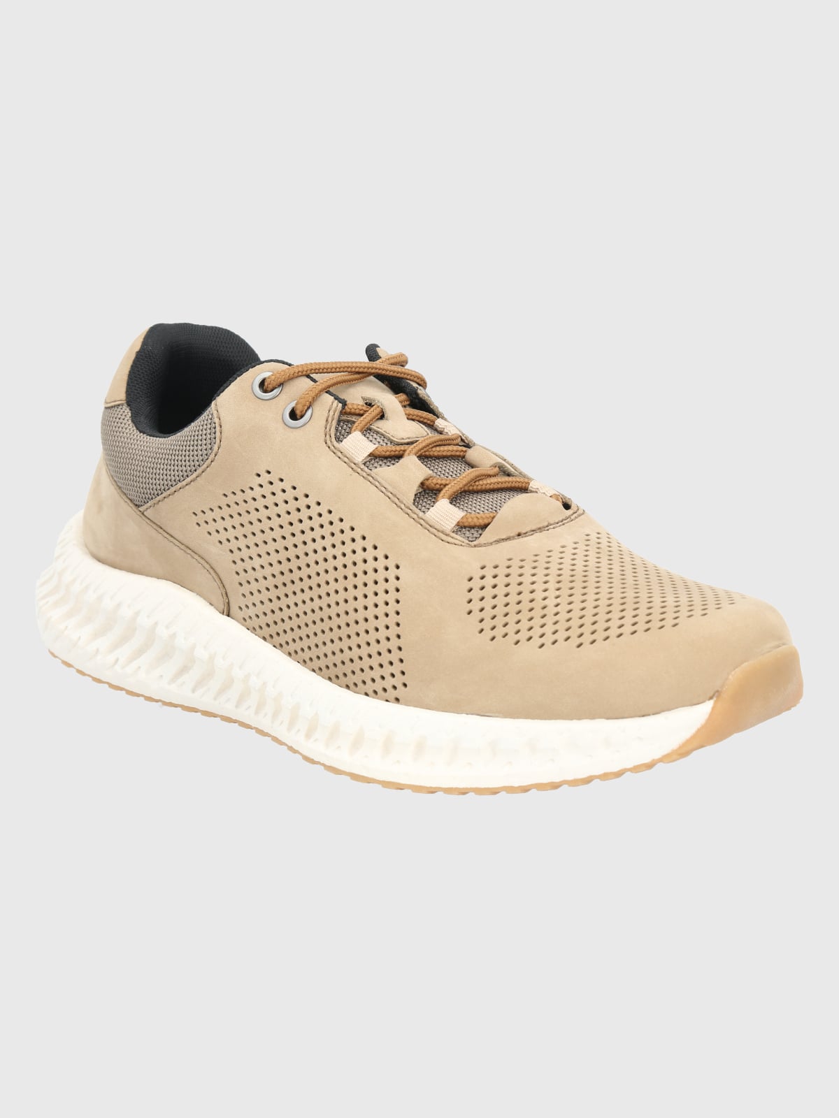 ZAPATILLAS HOMBRE HUSH-PUPPIES CASUALES GRIS CLARO SPINAL LTHR LACE CUERO - 1