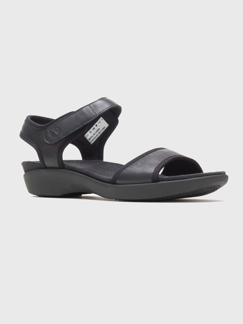 SANDALIA CUERO NEGRO MUJER DORRI QTR STRAP HUSH PUPPIES - 1