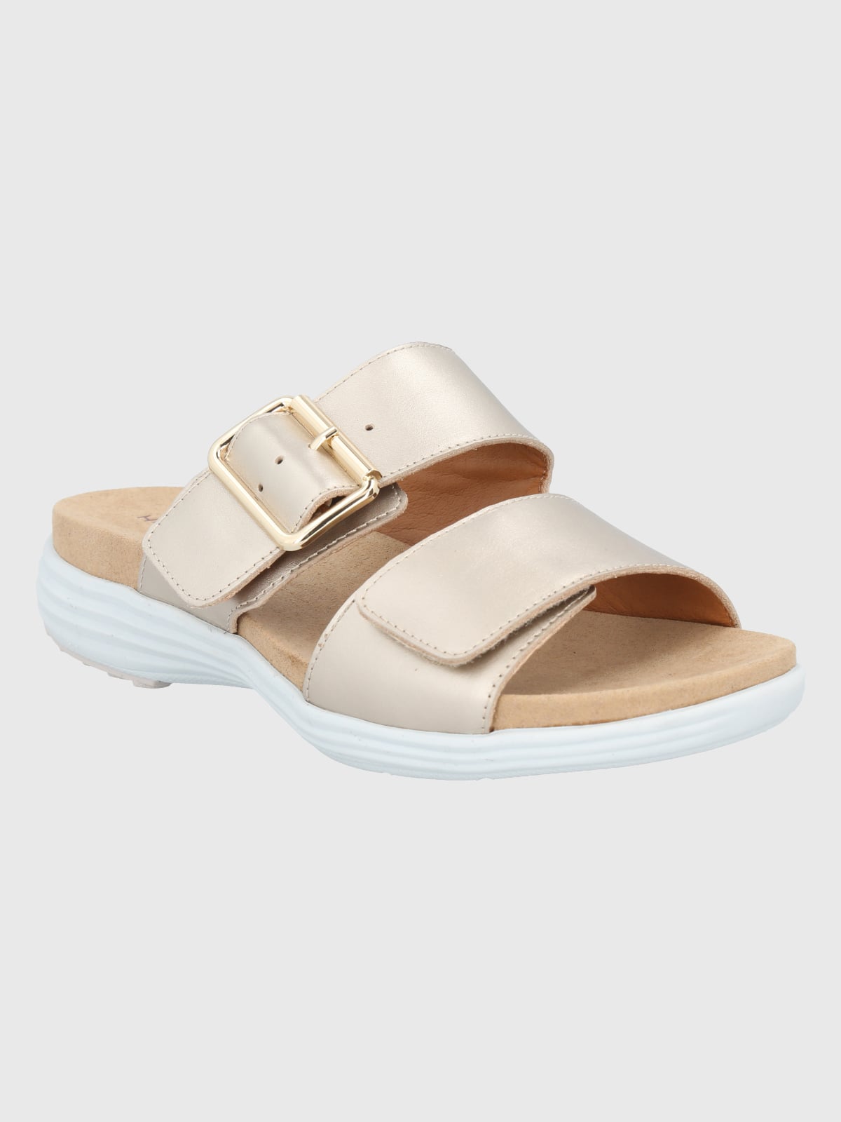 SANDALIAS MUJER HUSH-PUPPIES CUERO DORADO LORRY SLIDE - 1