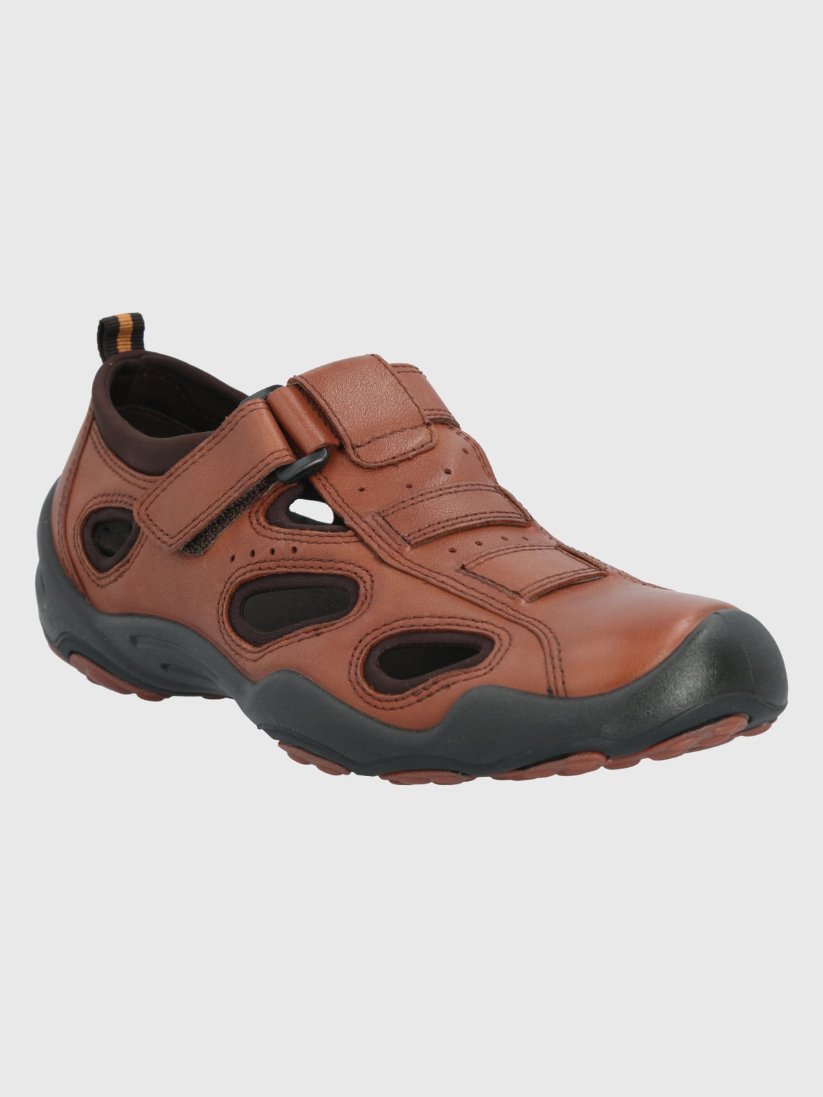 SANDALIAS HOMBRE HUSH-PUPPIES CUERO CAFÉ GALERA - 1