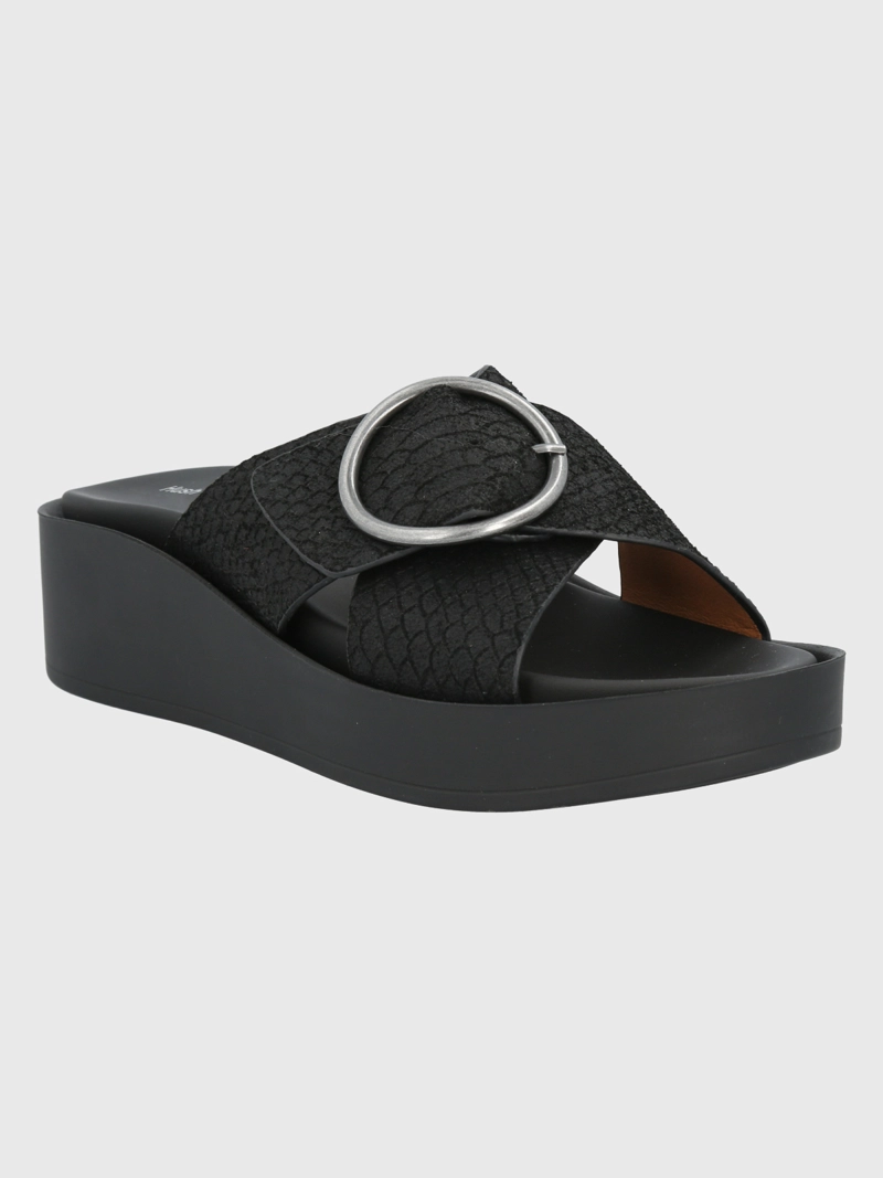SANDALIA CUERO NEGRO MUJER GISE HUSH PUPPIES - 1