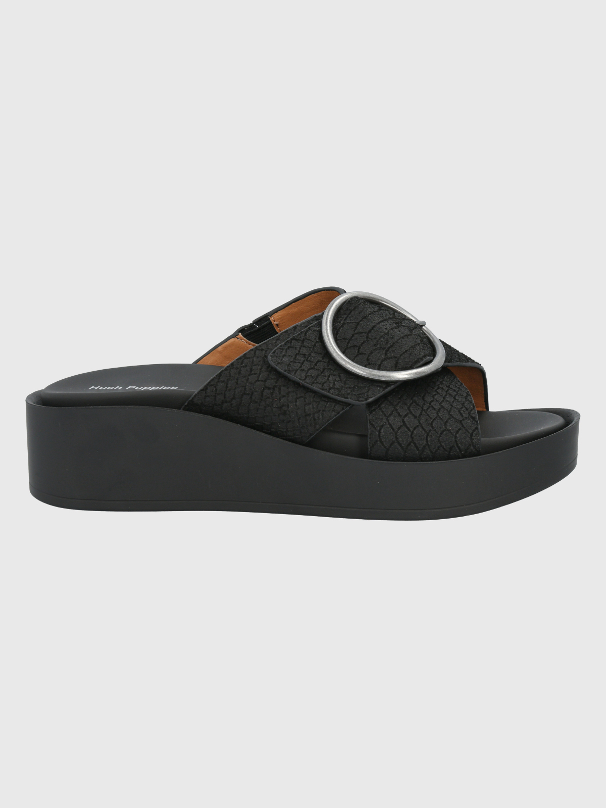 SANDALIA CUERO NEGRO MUJER GISE HUSH PUPPIES - 2