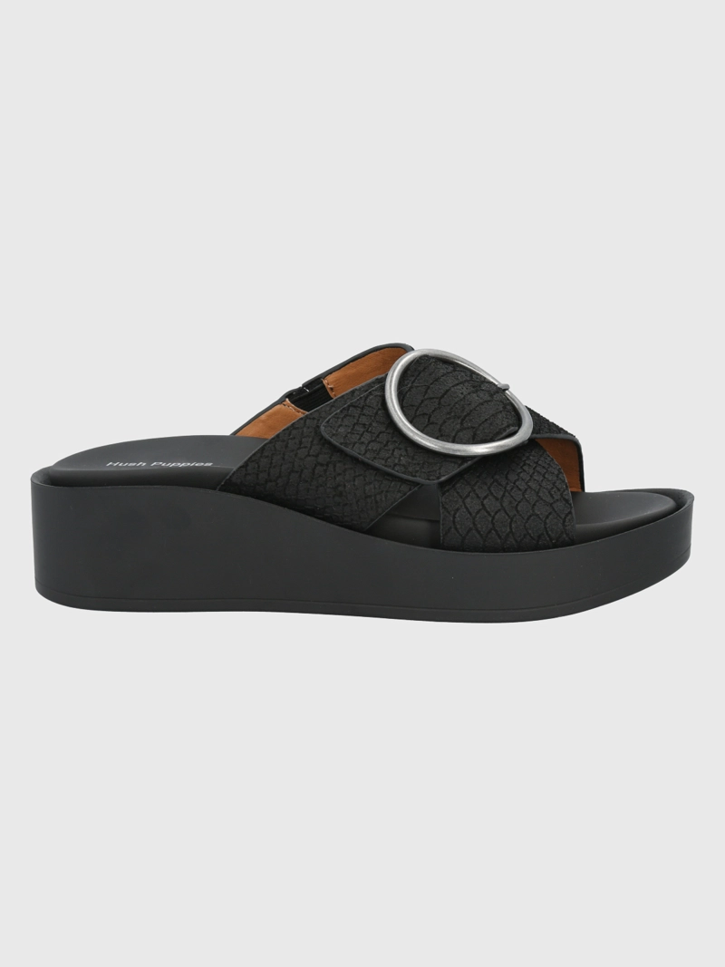 SANDALIA CUERO NEGRO MUJER GISE HUSH PUPPIES - 2