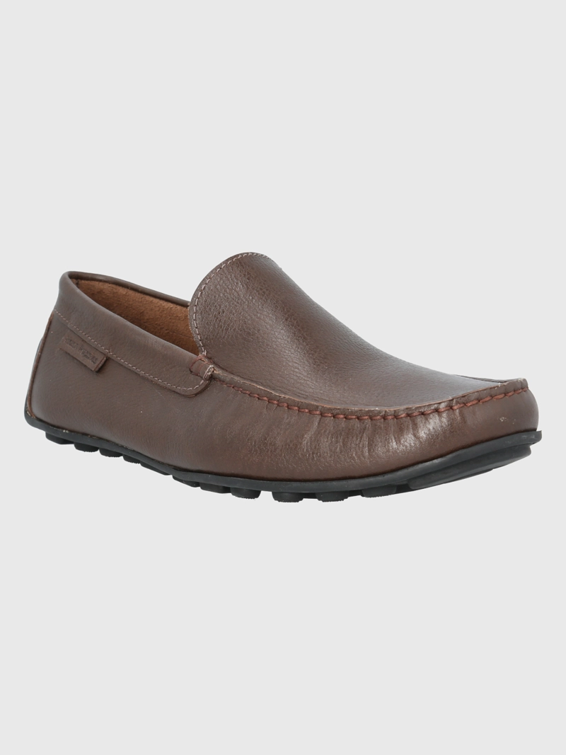 MOCASIN CUERO CAFE  OSCURO HOMBRE BLUMENAU HUSH PUPPIES - 1