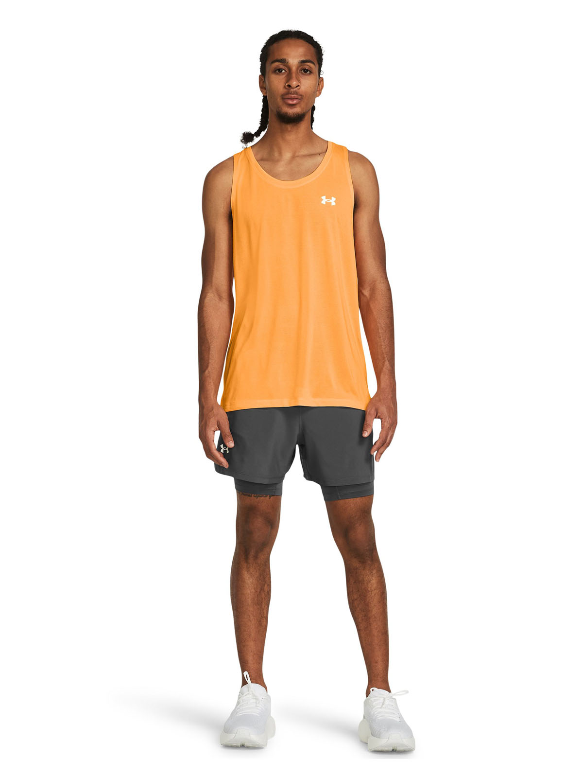 SHORTS HOMBRE UNDER ARMOUR GRIS LAUNCH 2 EN 1 DE 5' - 6