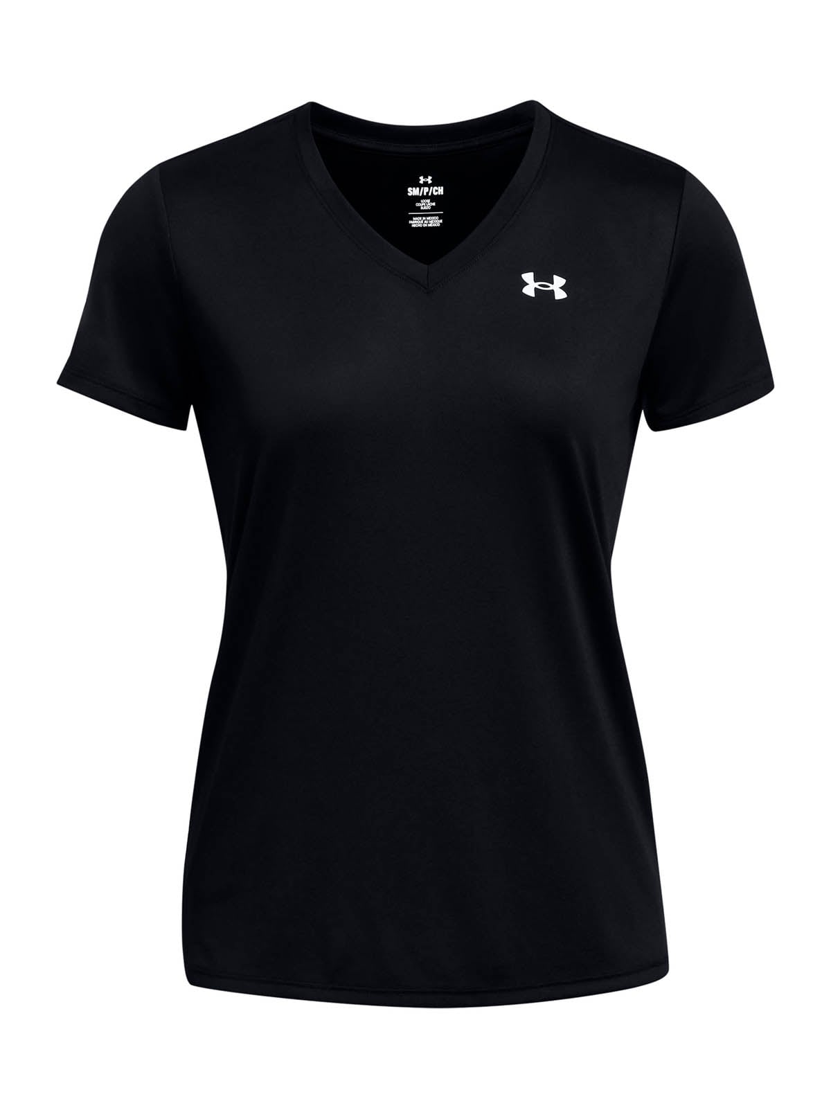 UNDER ARMOUR POLERA MANGA CORTA TRAINING PARA MUJER TECH V-NECK NEGRO UA