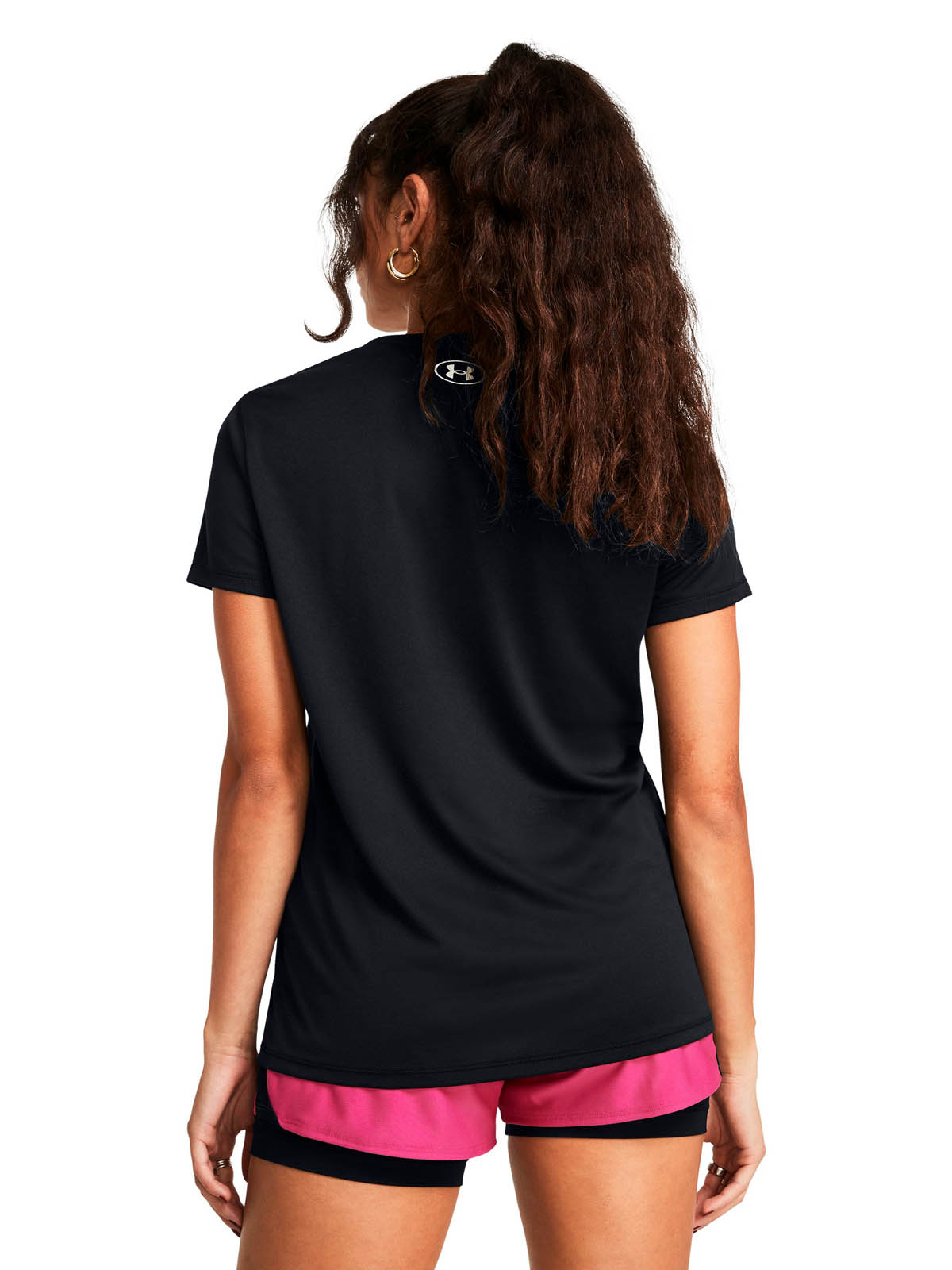 POLERA MANGA CORTA TRAINING PARA MUJER TECH V-NECK NEGRO UA - 5