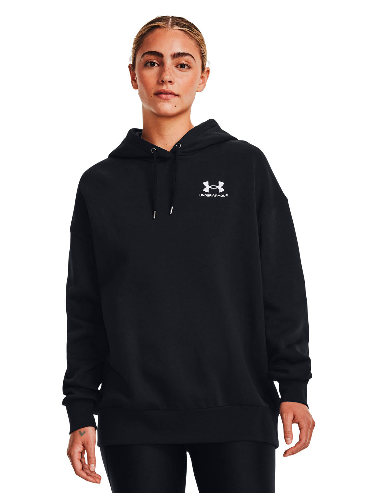 POLERON LIFESTYLE PARA MUJER ICON FLEECE NEGRO UA - 4