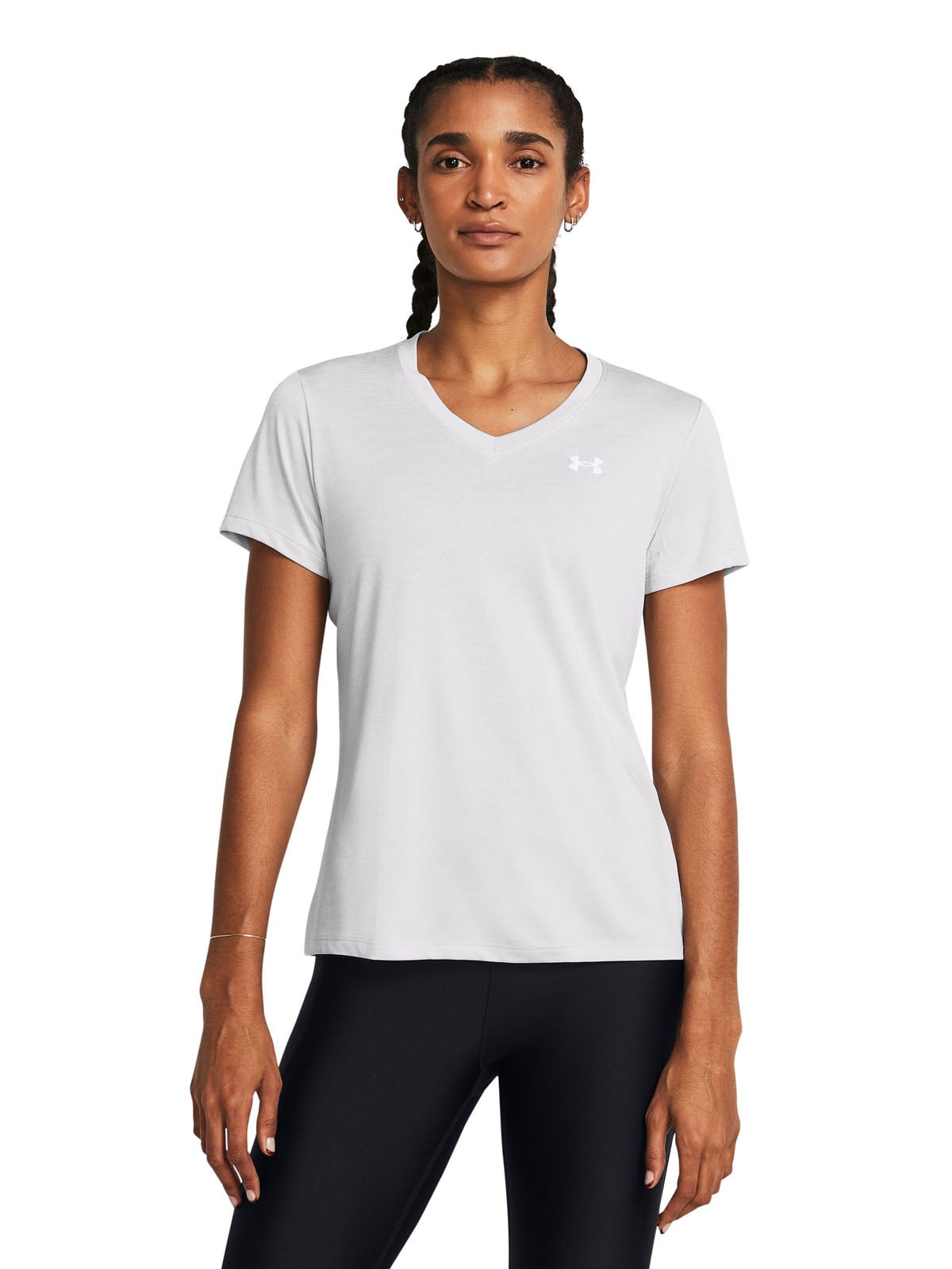 POLERA MANGA CORTA TECH MUJER GRIS UNDER ARMOUR - 4