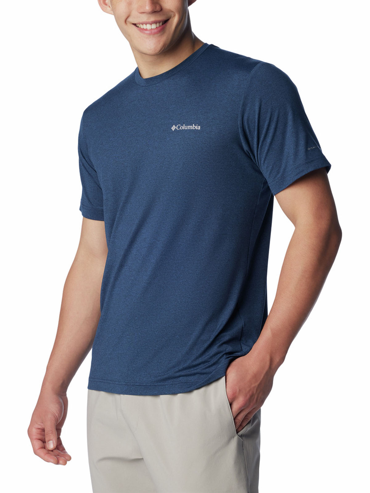 POLERA HOMBRE TECH TRAIL CREW NECK AZUL COLUMBIA - 5