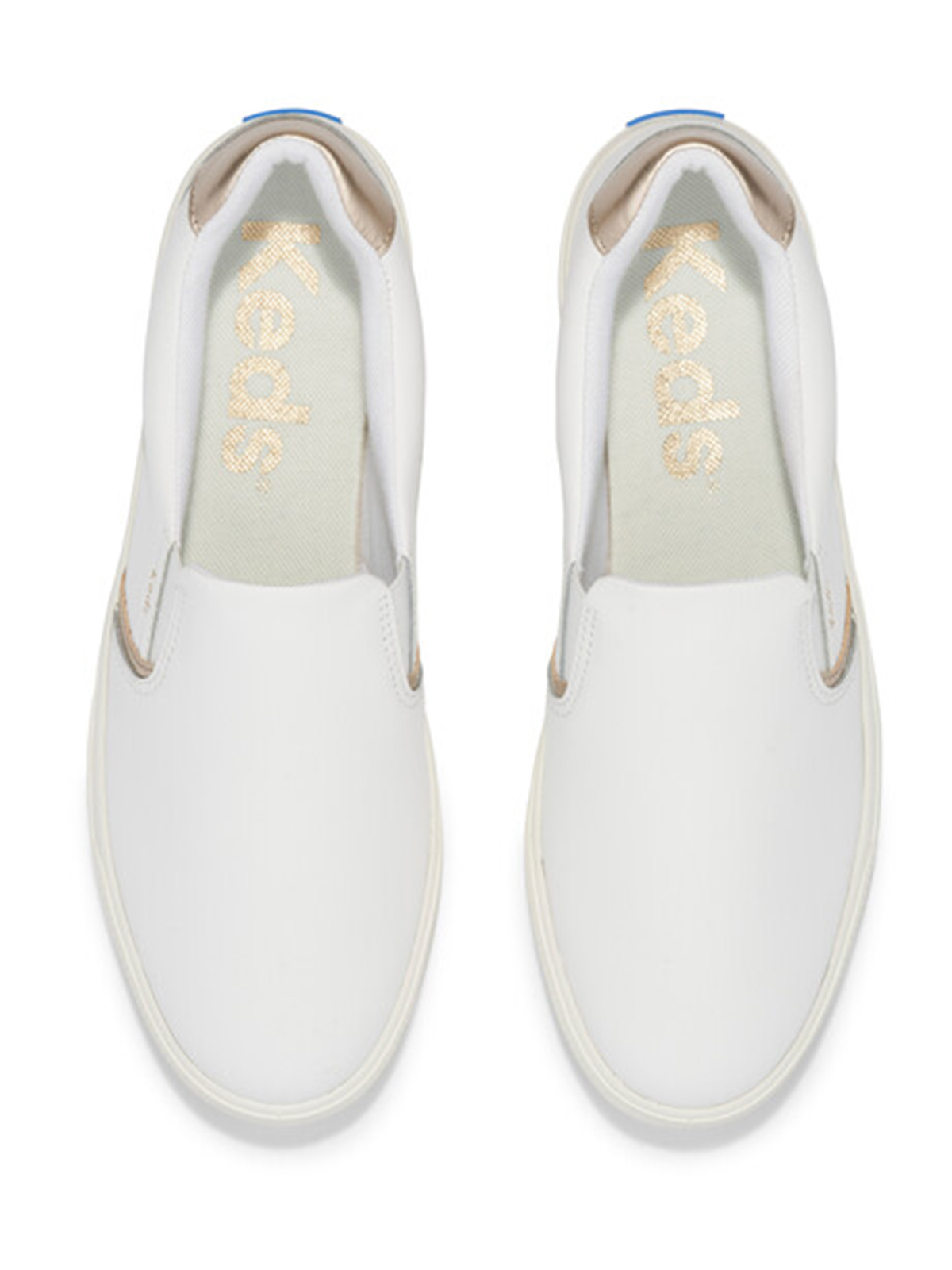 ZAPATILLAS MUJER KEDS CASUALES BLANCO PURSUIT SLIP LEATHER CUERO - 4