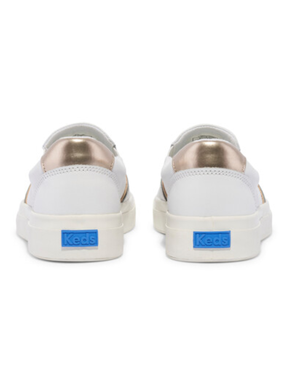 ZAPATILLAS MUJER KEDS CASUALES BLANCO PURSUIT SLIP LEATHER CUERO - 5