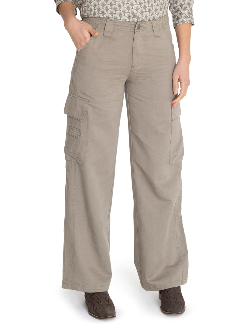 PANTALÓN LINO ORGÁNICO VERDE NIMIA MUJER ROCKFORD - 5