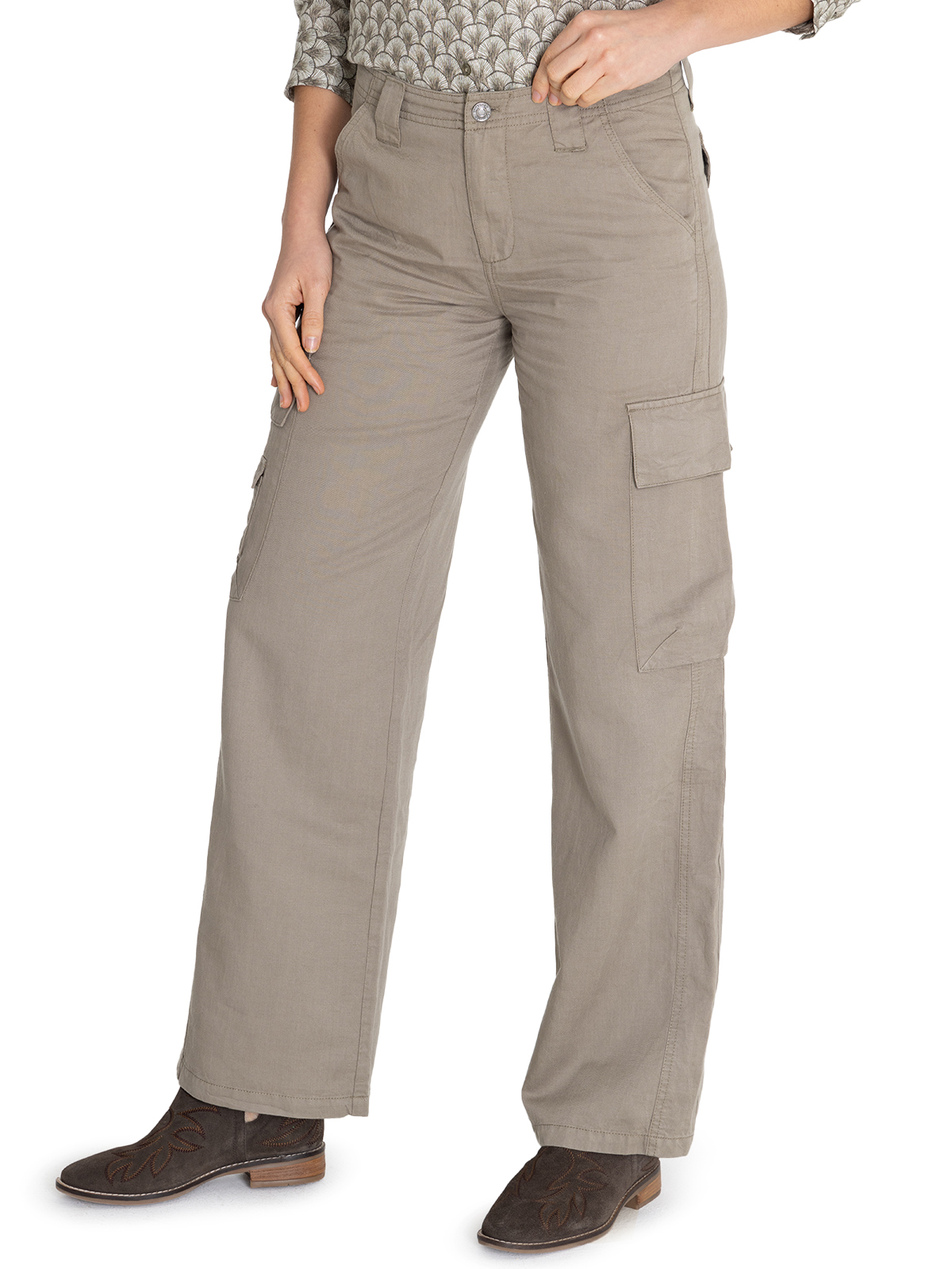 PANTALÓN LINO ORGÁNICO VERDE NIMIA MUJER ROCKFORD - 6