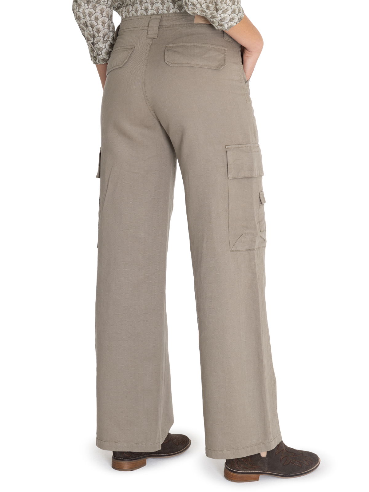 PANTALÓN LINO ORGÁNICO VERDE NIMIA MUJER ROCKFORD - 9