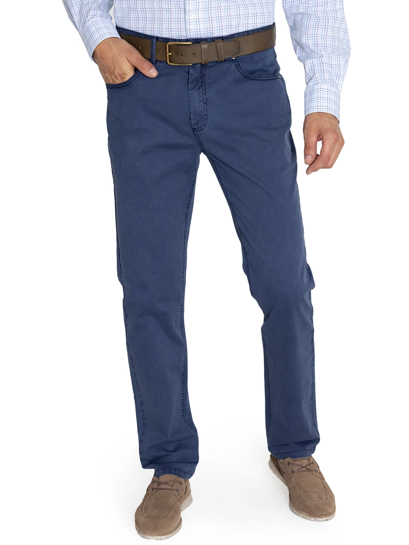 PANTALÓN ALGODÓN ORGÁNICO HOMBRE ROCKFORD AZUL FIVE NATURAL FLEX - 5