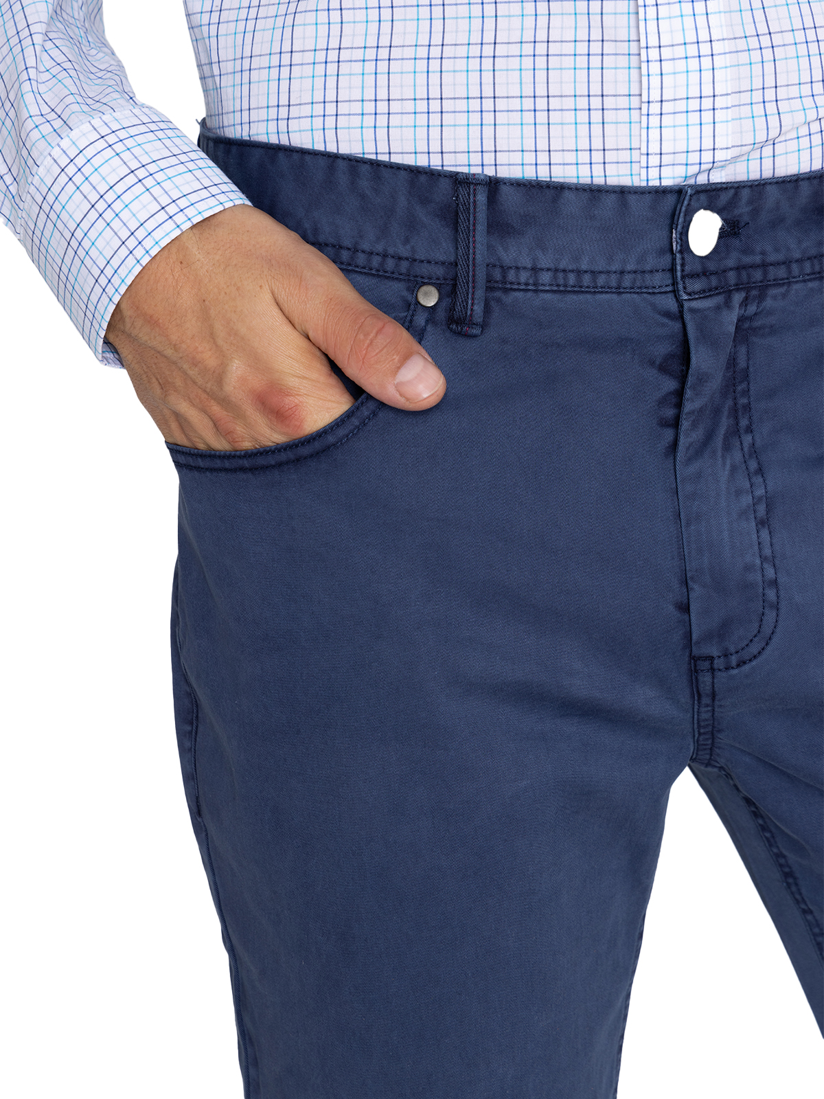 PANTALÓN ALGODÓN ORGÁNICO HOMBRE ROCKFORD AZUL FIVE NATURAL FLEX - 8