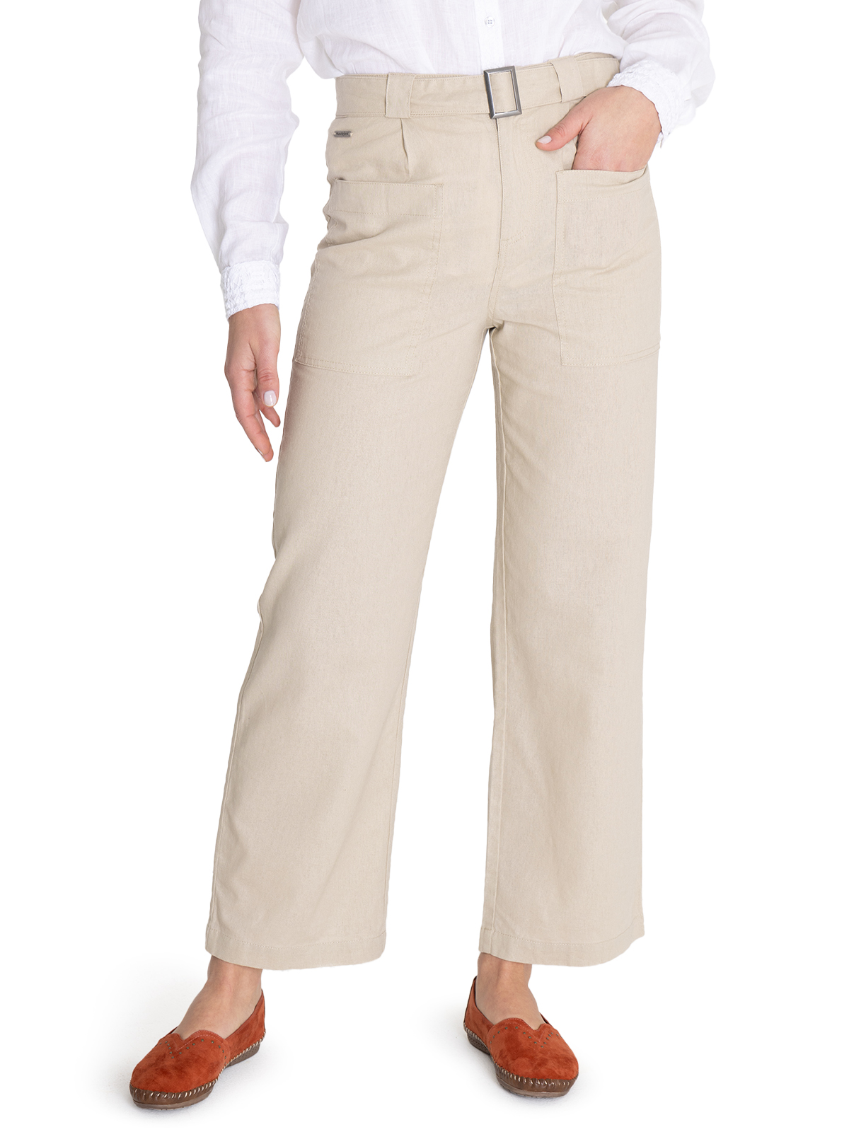 PANTALÓN ALGODÓN ORGÁNICO BEIGE FLIP MUJER ROCKFORD - 5