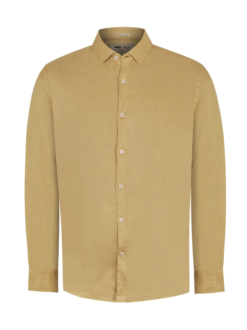 CAMISA LINO ORGÁNICO CAFÉ LINENPRO HOMBRE ROCKFORD - 1
