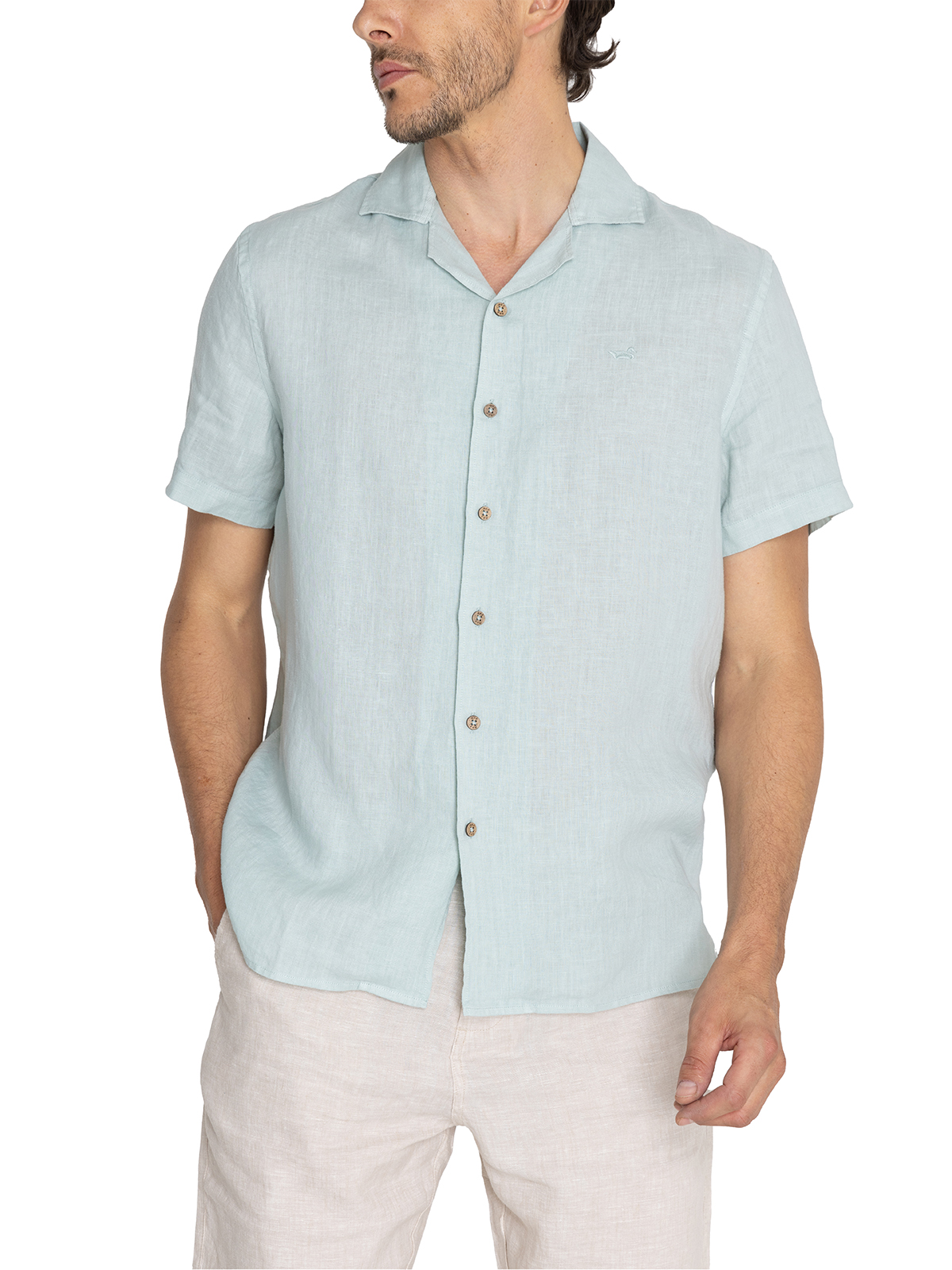 CAMISA LINO ORGÁNICO VERDE BRAGA HOMBRE ROCKFORD - 5