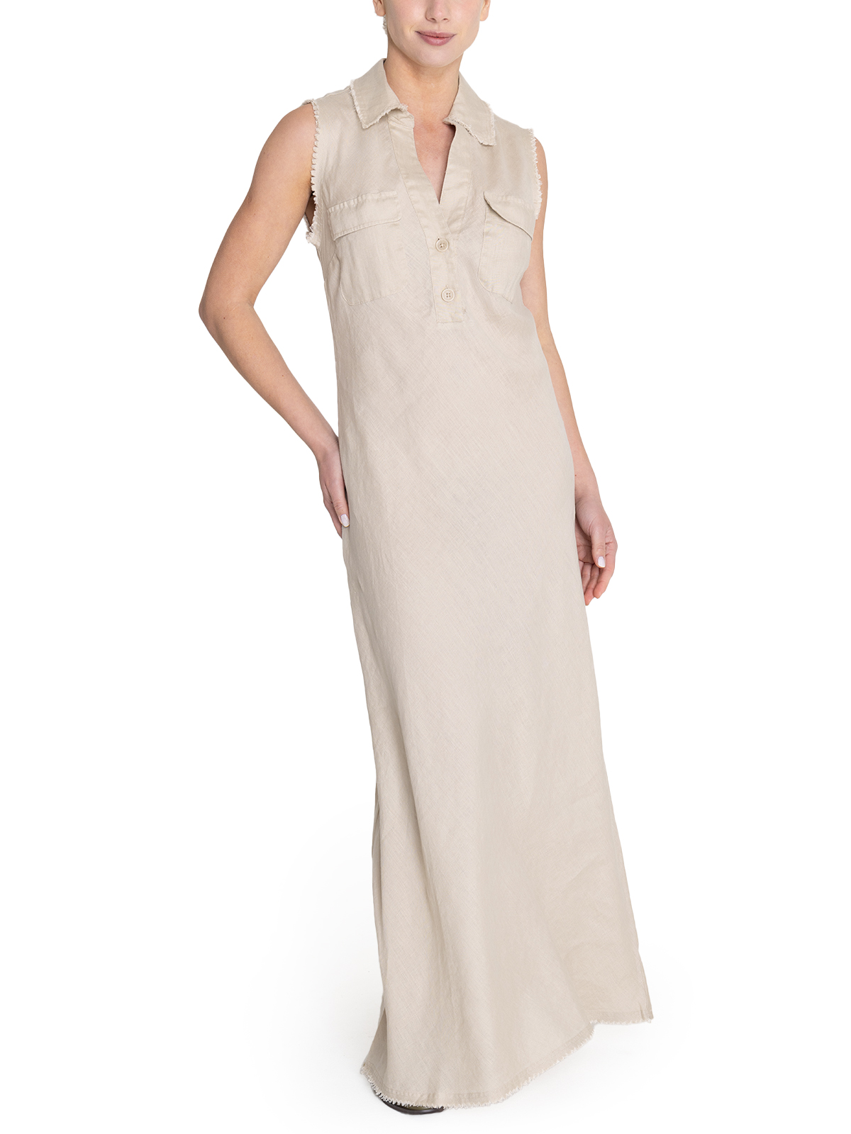 VESTIDO LINO MUJER ROCKFORD BEIGE MOAI ORGÁNICO - 5