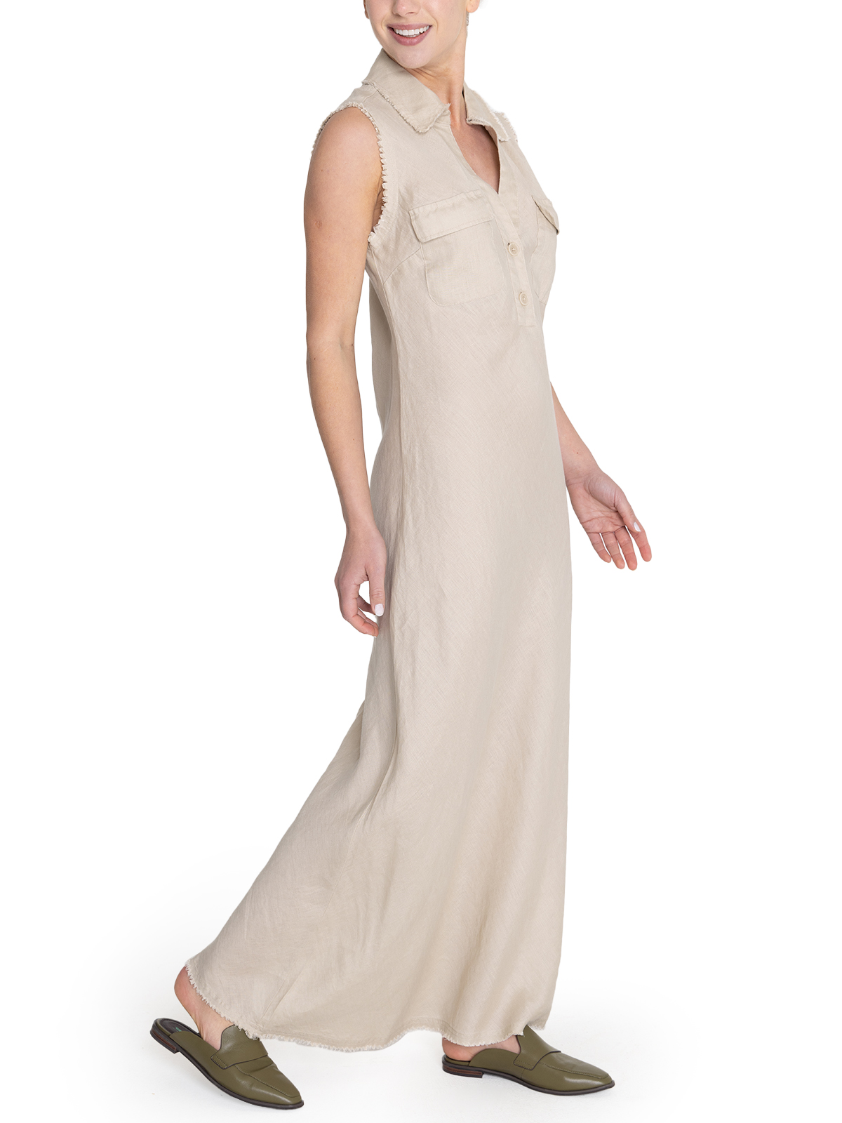 VESTIDO LINO MUJER ROCKFORD BEIGE MOAI ORGÁNICO - 6