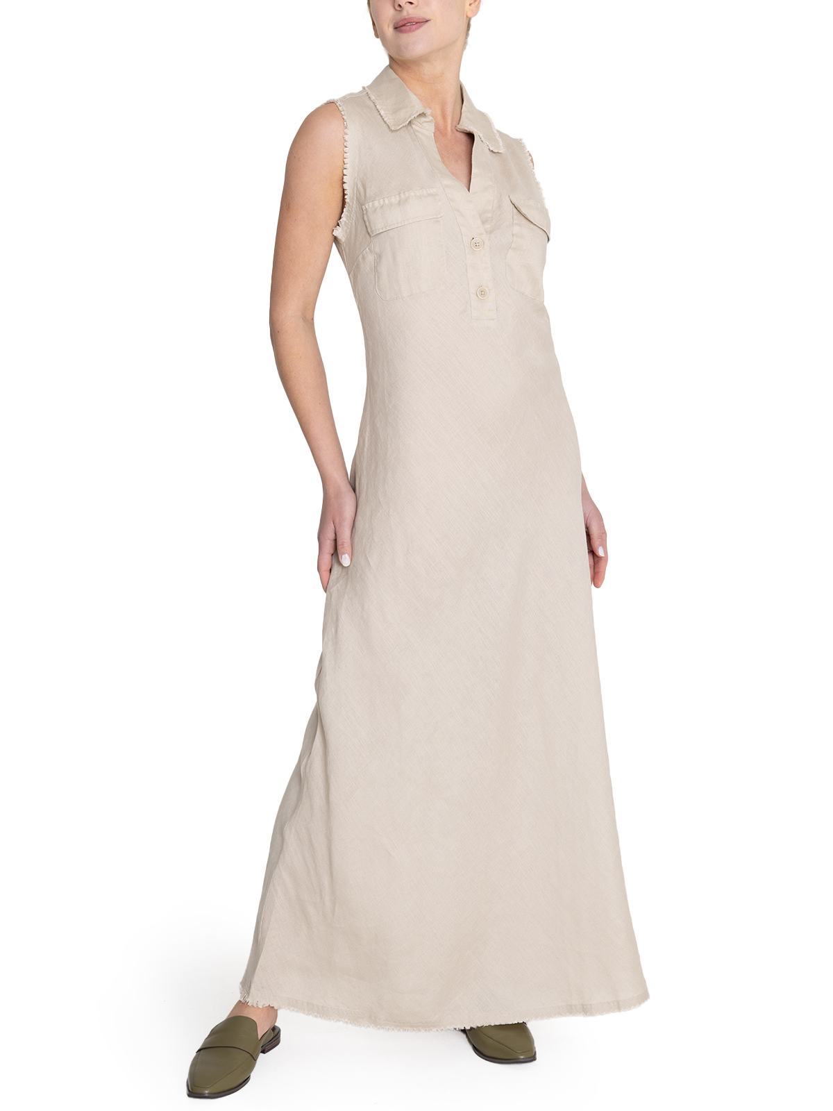 VESTIDO LINO MUJER ROCKFORD BEIGE MOAI ORGÁNICO - 8