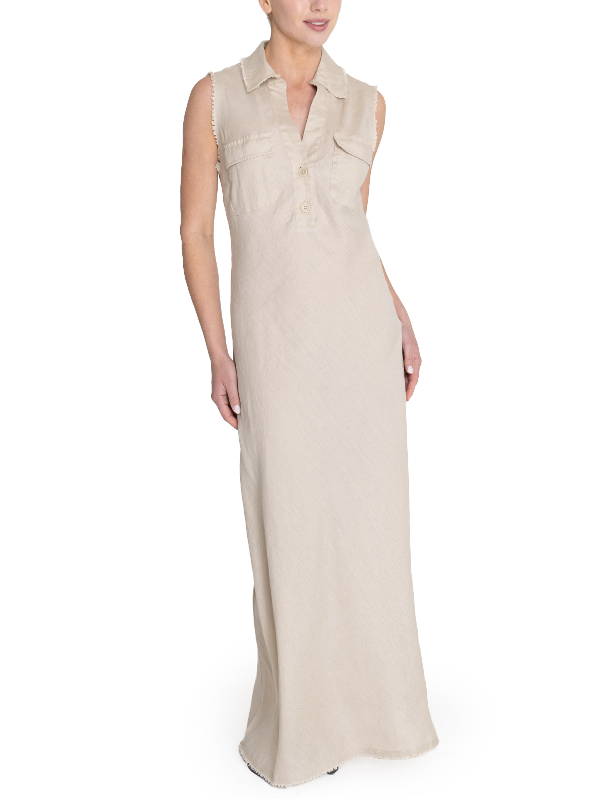 VESTIDO LINO MUJER ROCKFORD BEIGE MOAI ORGÁNICO - 9