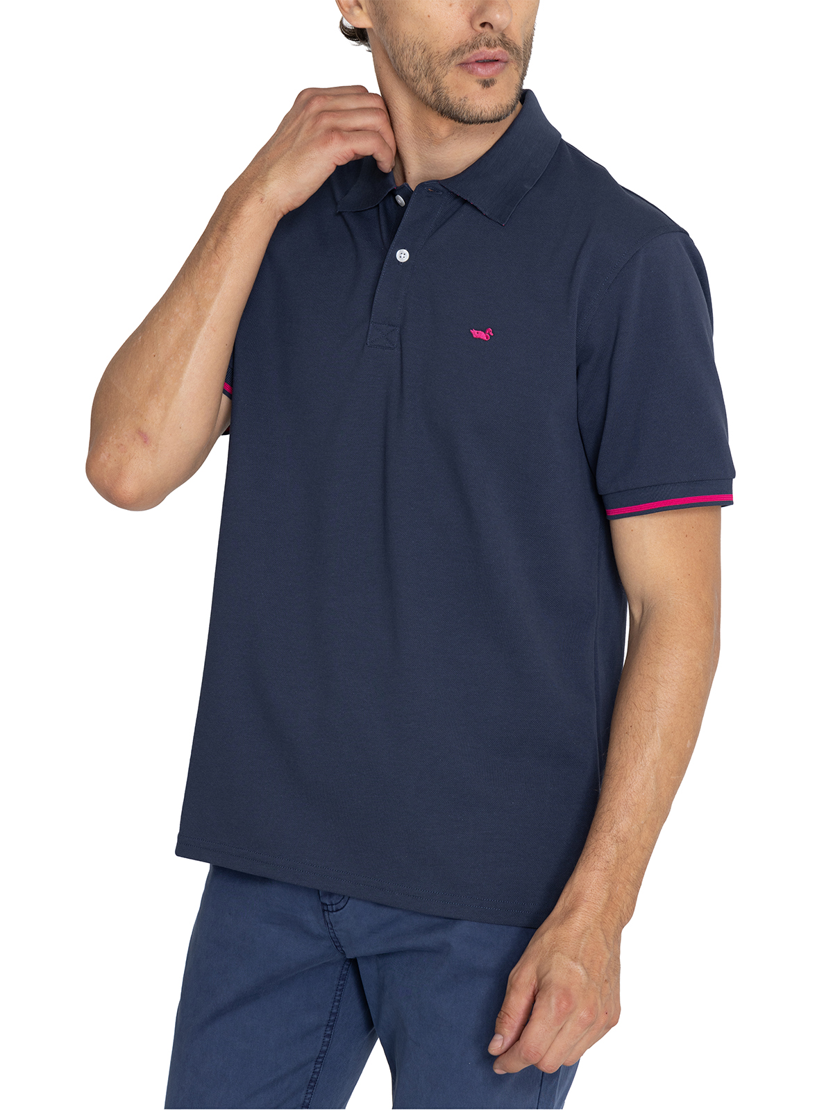 POLERA ALGODÓN ORGÁNICO AZUL MITCHELL HOMBRE ROCKFORD - 6