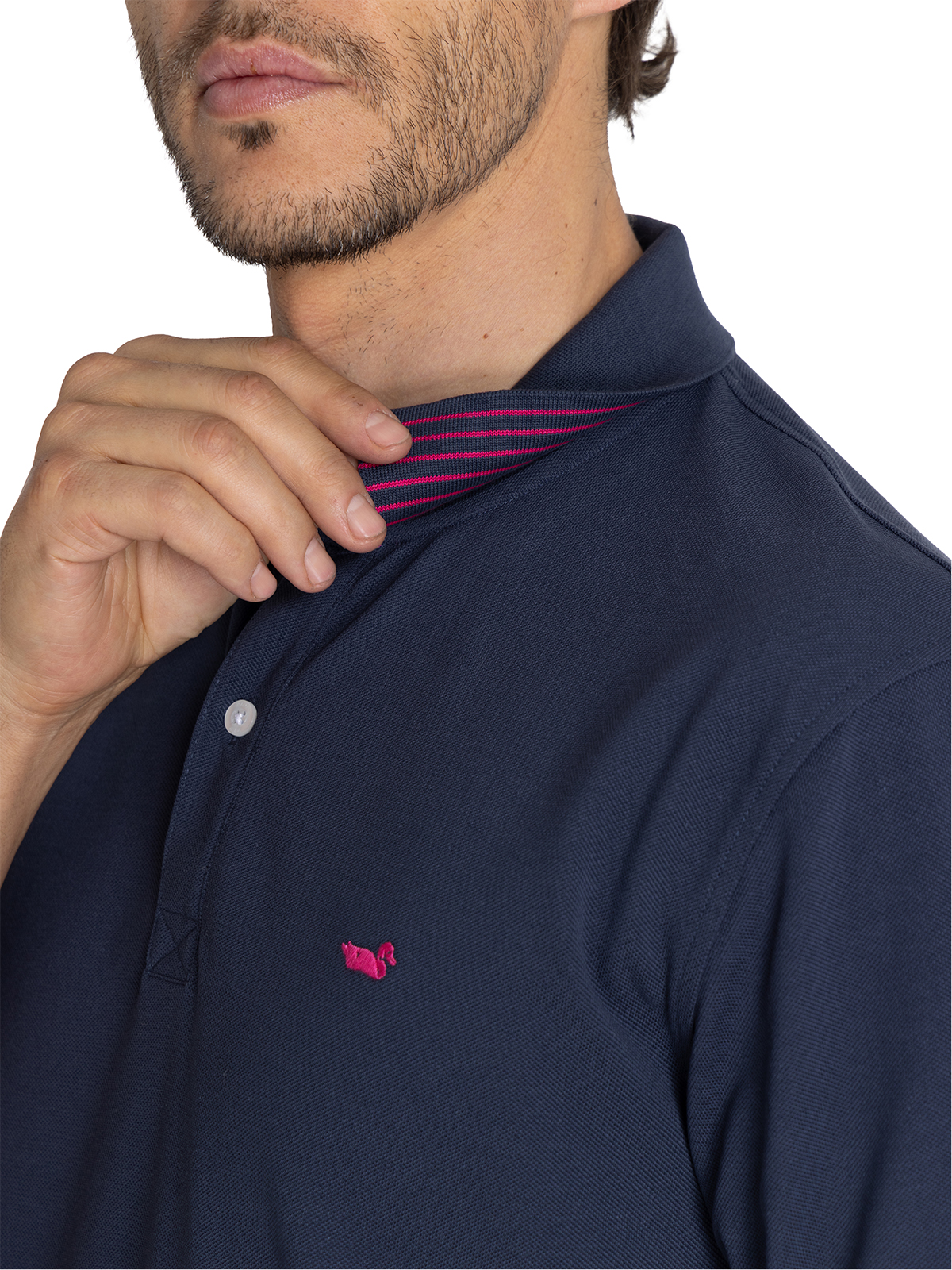 POLERA ALGODÓN ORGÁNICO AZUL MITCHELL HOMBRE ROCKFORD - 8