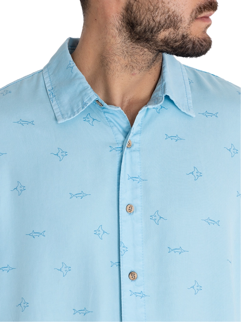 CAMISA TENCEL AZUL TENCELPRINT HOMBRE ROCKFORD - 9