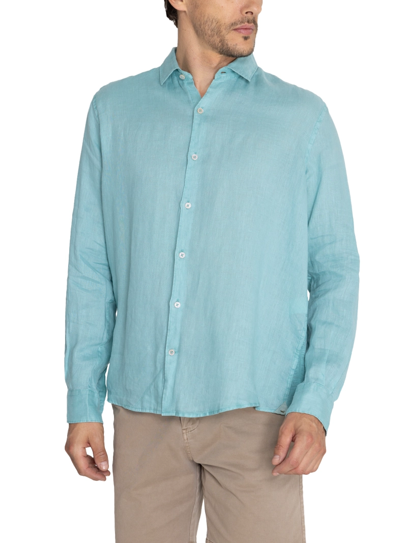 CAMISA LINO ORGÁNICO TURQUESA LINENPRO HOMBRE ROCKFORD - 6